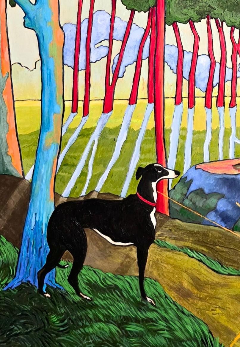 Large Colourful Impressionistic Exotic Landscape Painting 