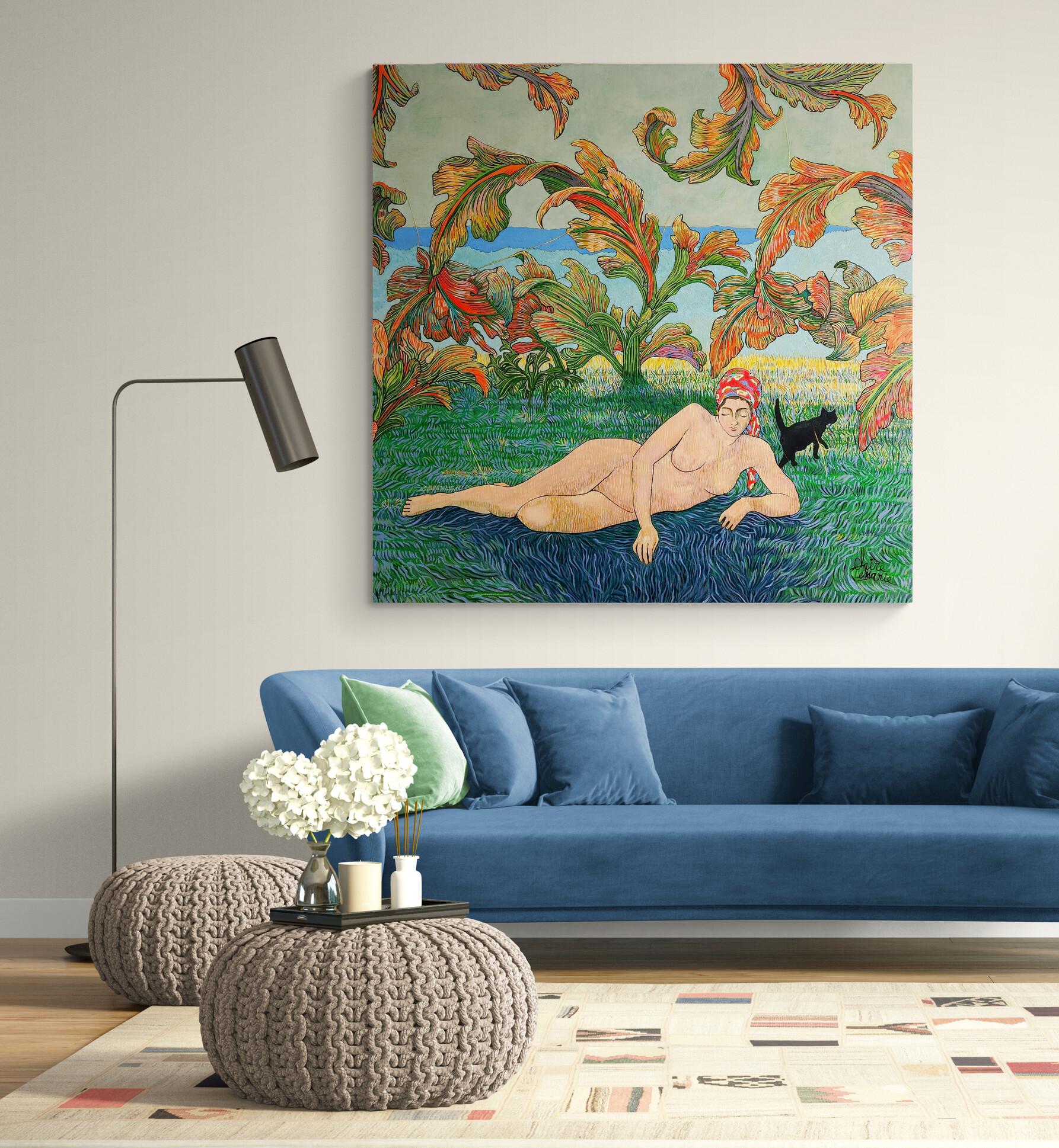 Large Colourful Impressionistic Figurative Painting 