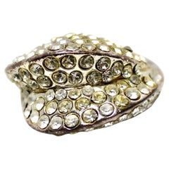 Claire Deve for Claude Montana Rhinestone Costume Statement Ring circa 1980s