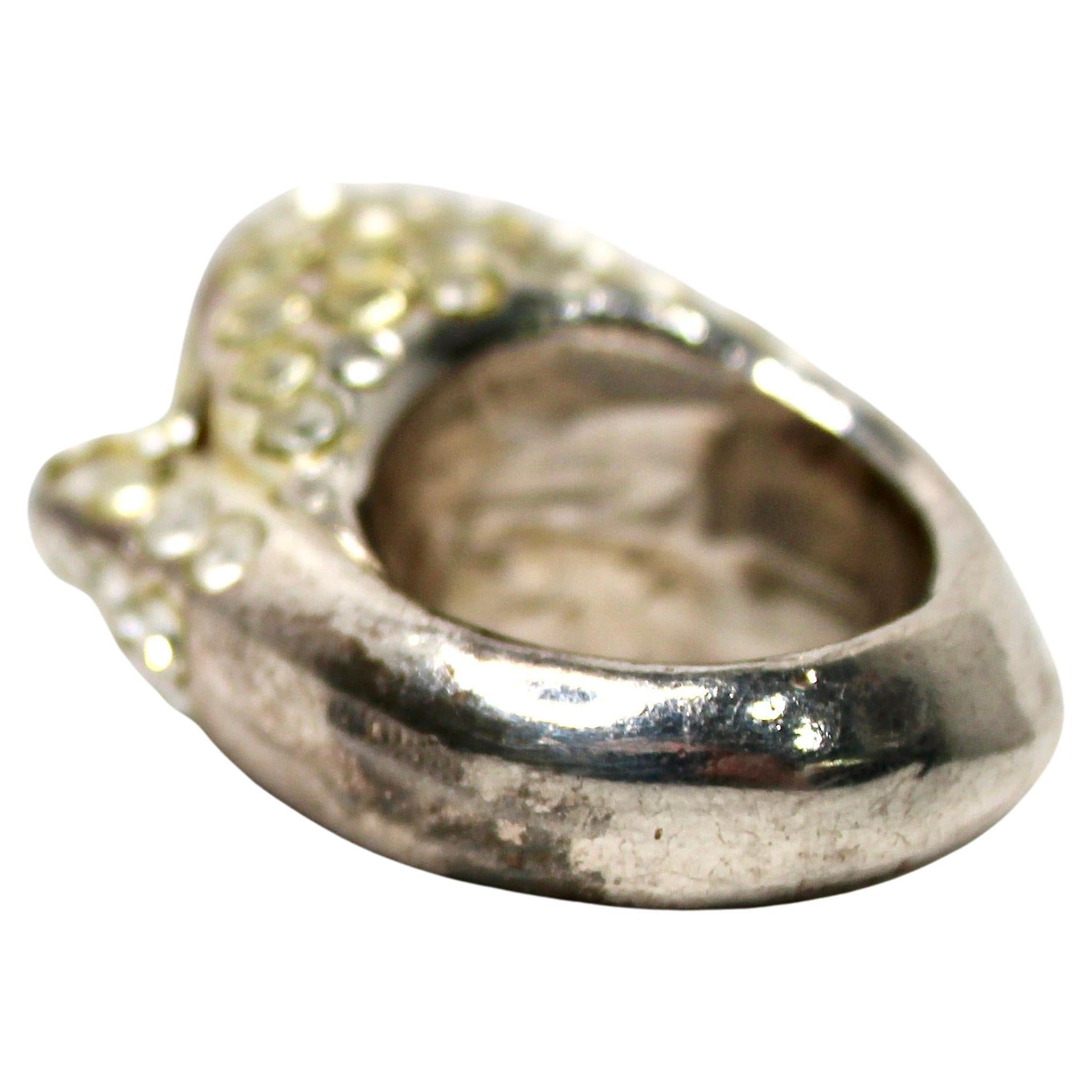 Claire Deve for Claude Montana, anello con strass, circa anni '80 in vendita 1