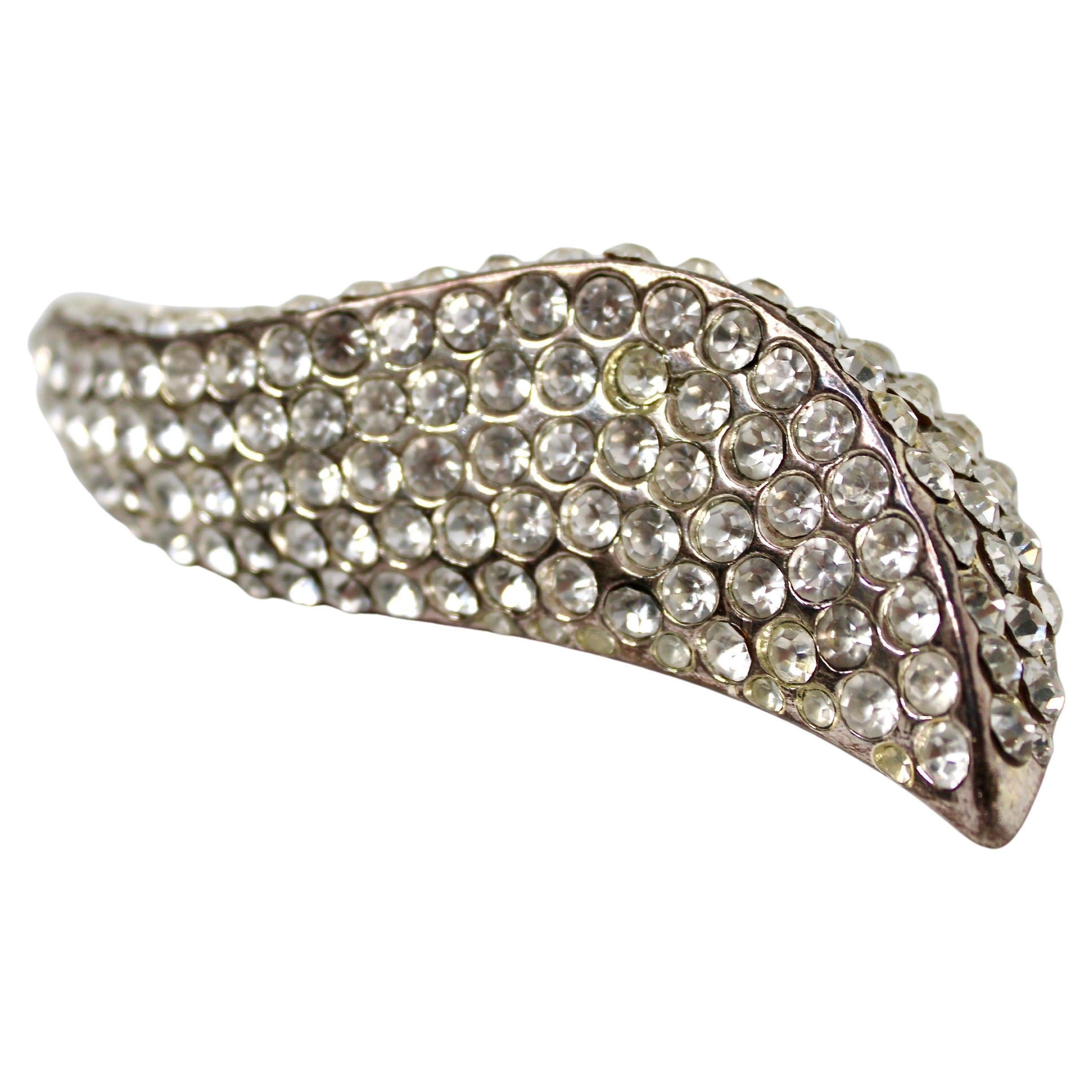 Claire Deve for Claude Montana Strass Blatt Statement Brosche circa 1980s im Angebot 2