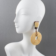 Claire Deve Paris Copper and Resin Clip Earrings Asian Inspired