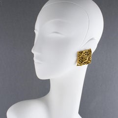 Claire Deve Paris Gilded Metal Geometric Clip-on Earrings
