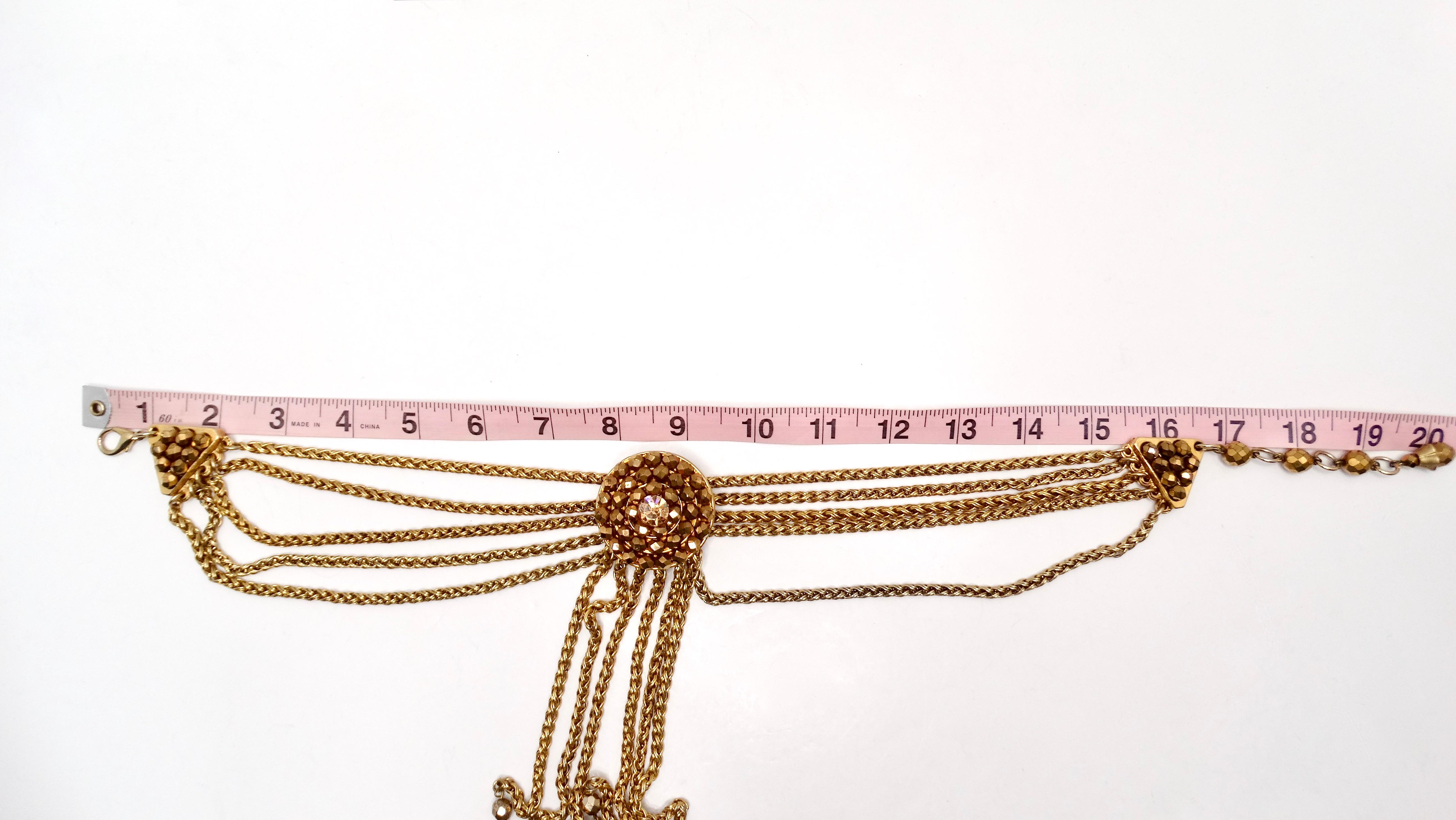 Claire Deve Vintage Collier Lariat à pompon en perles en tons dorés en vente 2