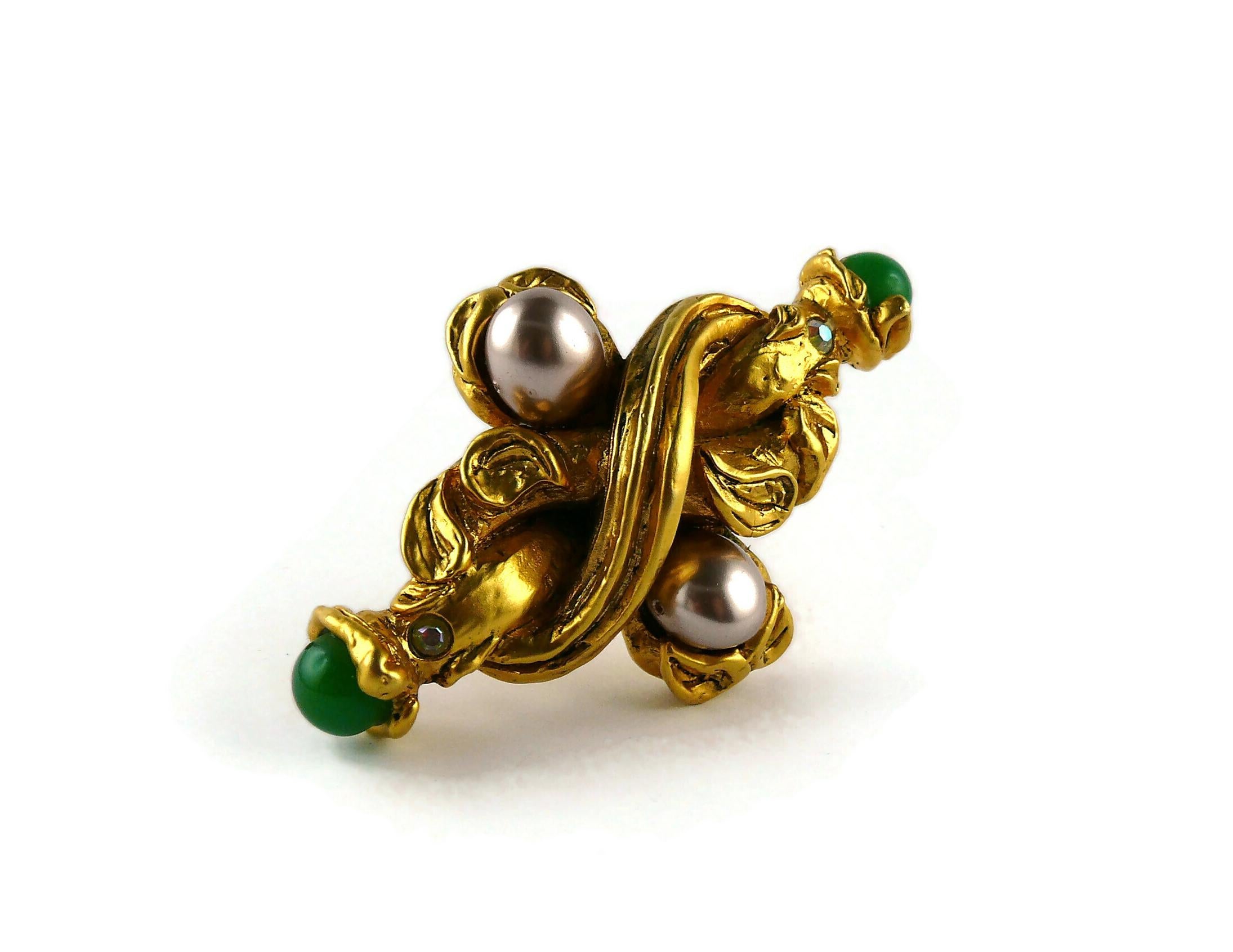 Claire Deve Vintage Jewelled Brooch In Excellent Condition For Sale In Nice, FR