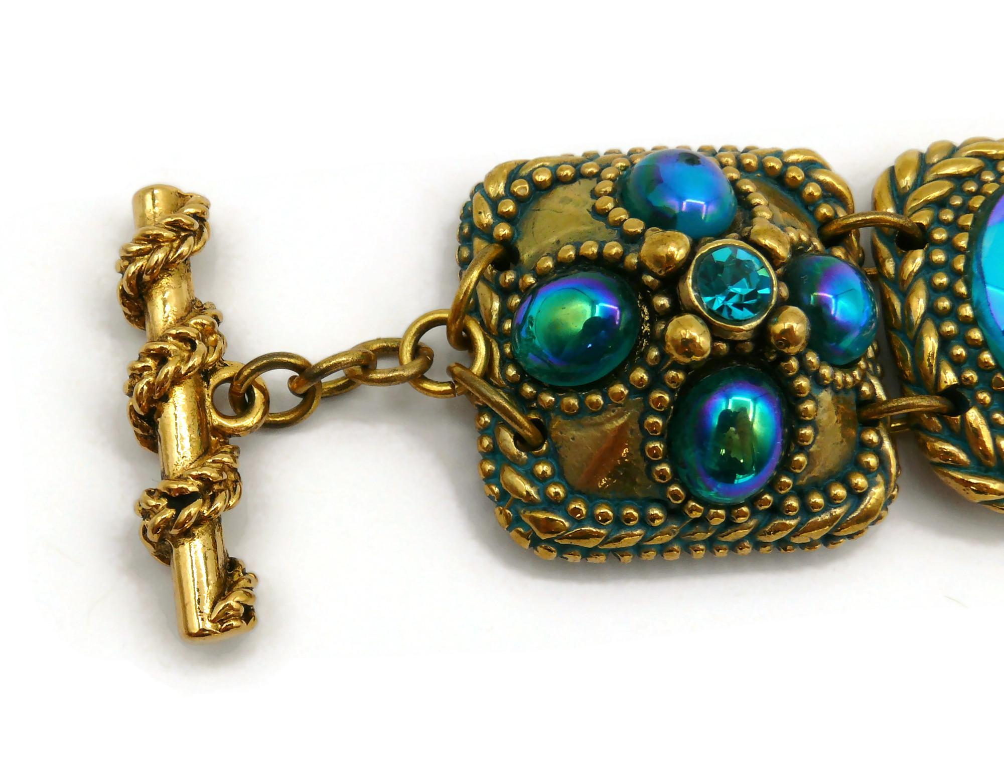 Women's CLAIRE DEVE Vintage Jewelled Link Bracelet For Sale