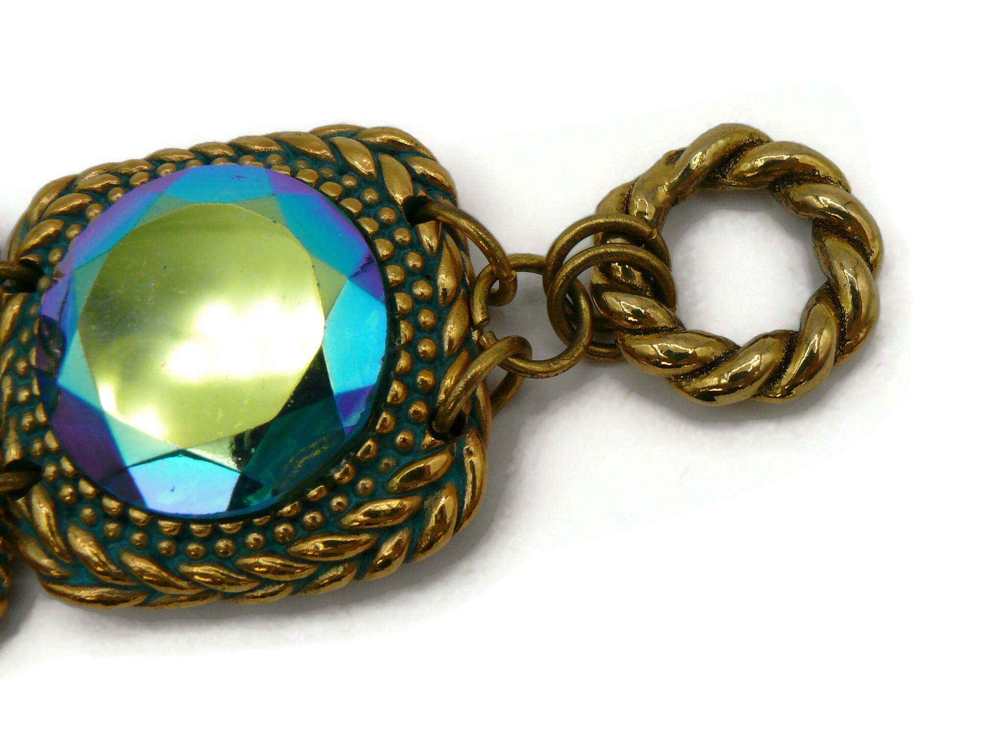CLAIRE DEVE Vintage Jewelled Link Bracelet For Sale 5
