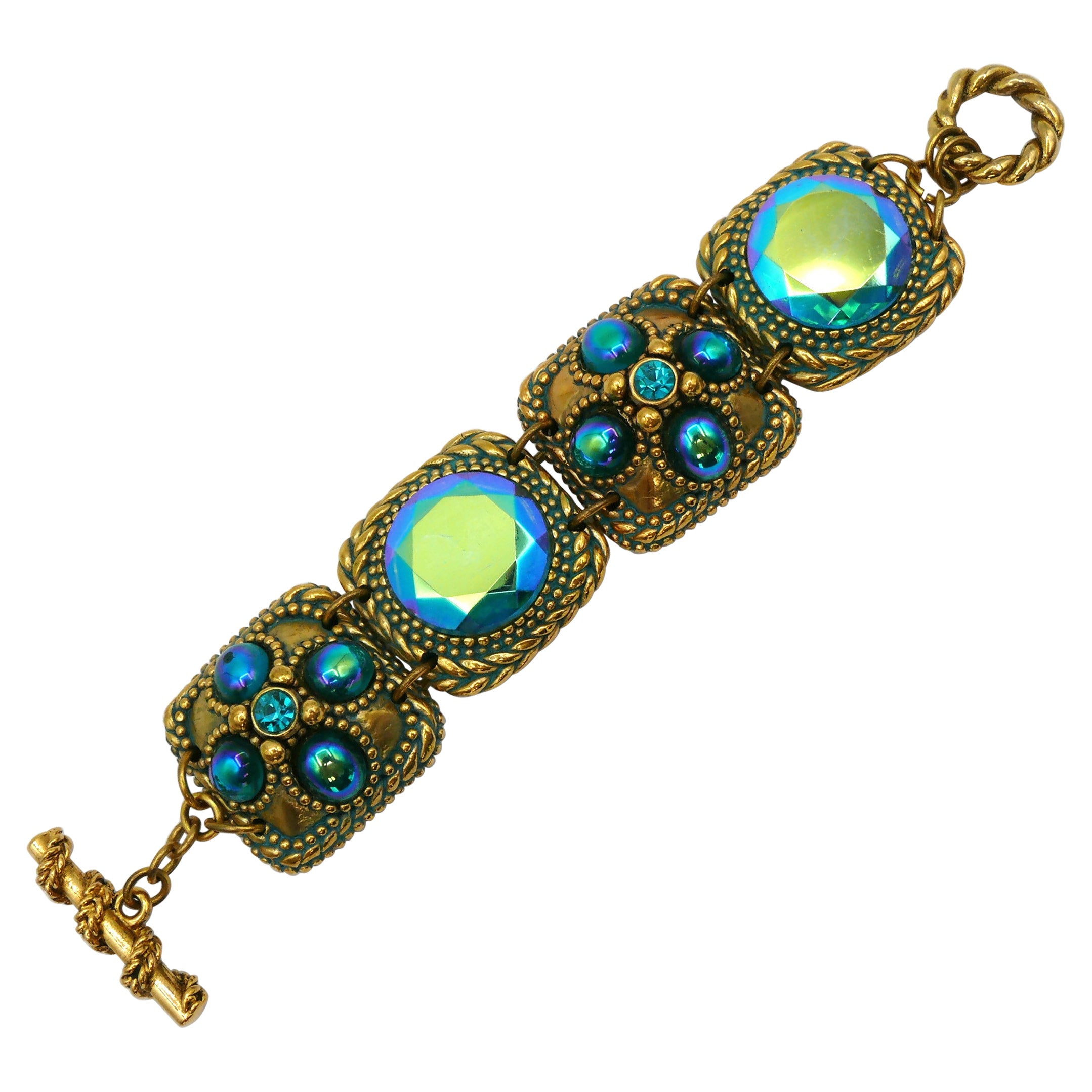 CLAIRE DEVE Vintage Gliederarmband mit Juwelen im Angebot
