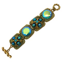 CLAIRE DEVE Vintage Jewelled Link Bracelet