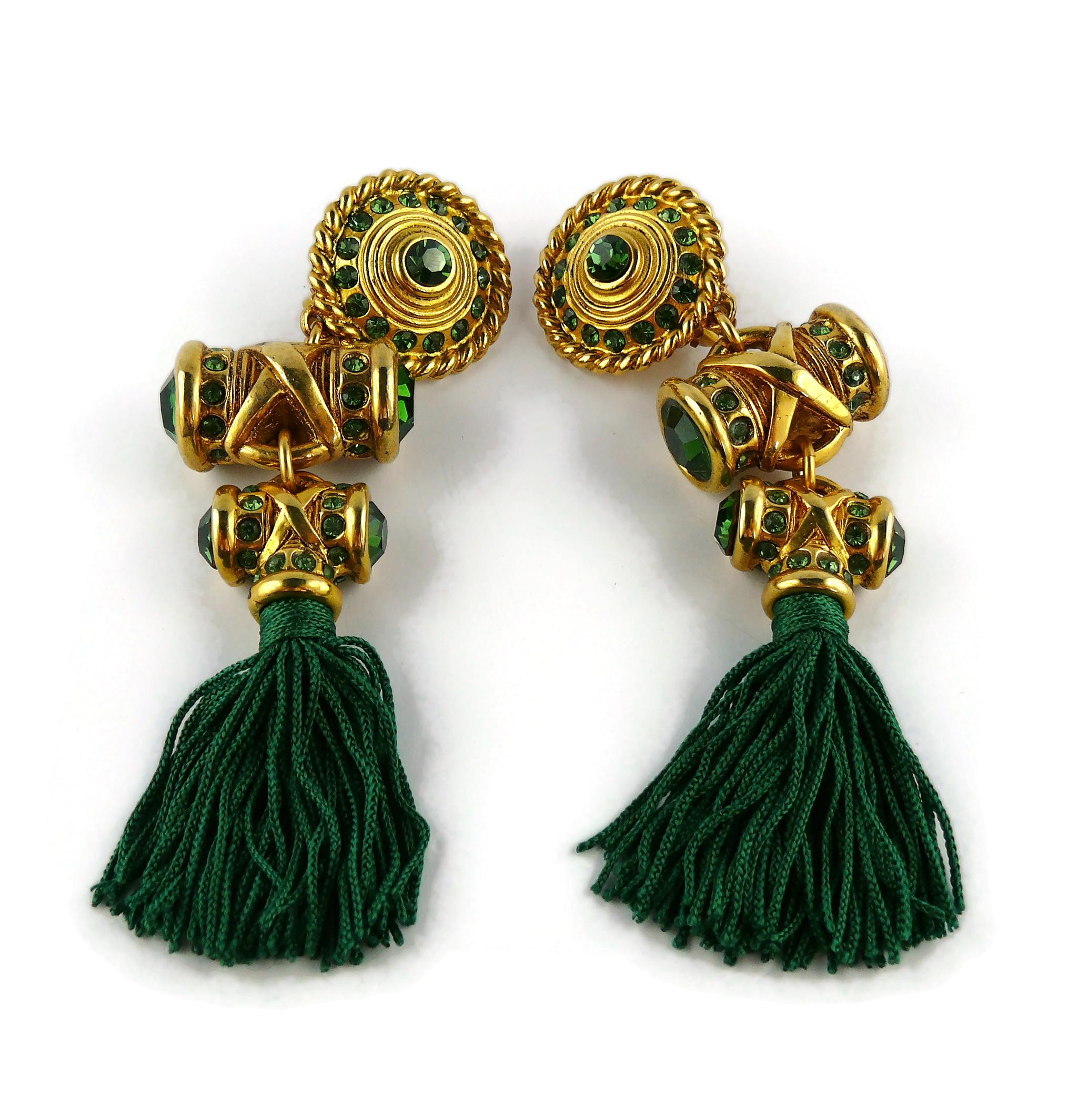 Women's Claire Deve Vintage Jewelled Tassel Dangling Earrings For Sale