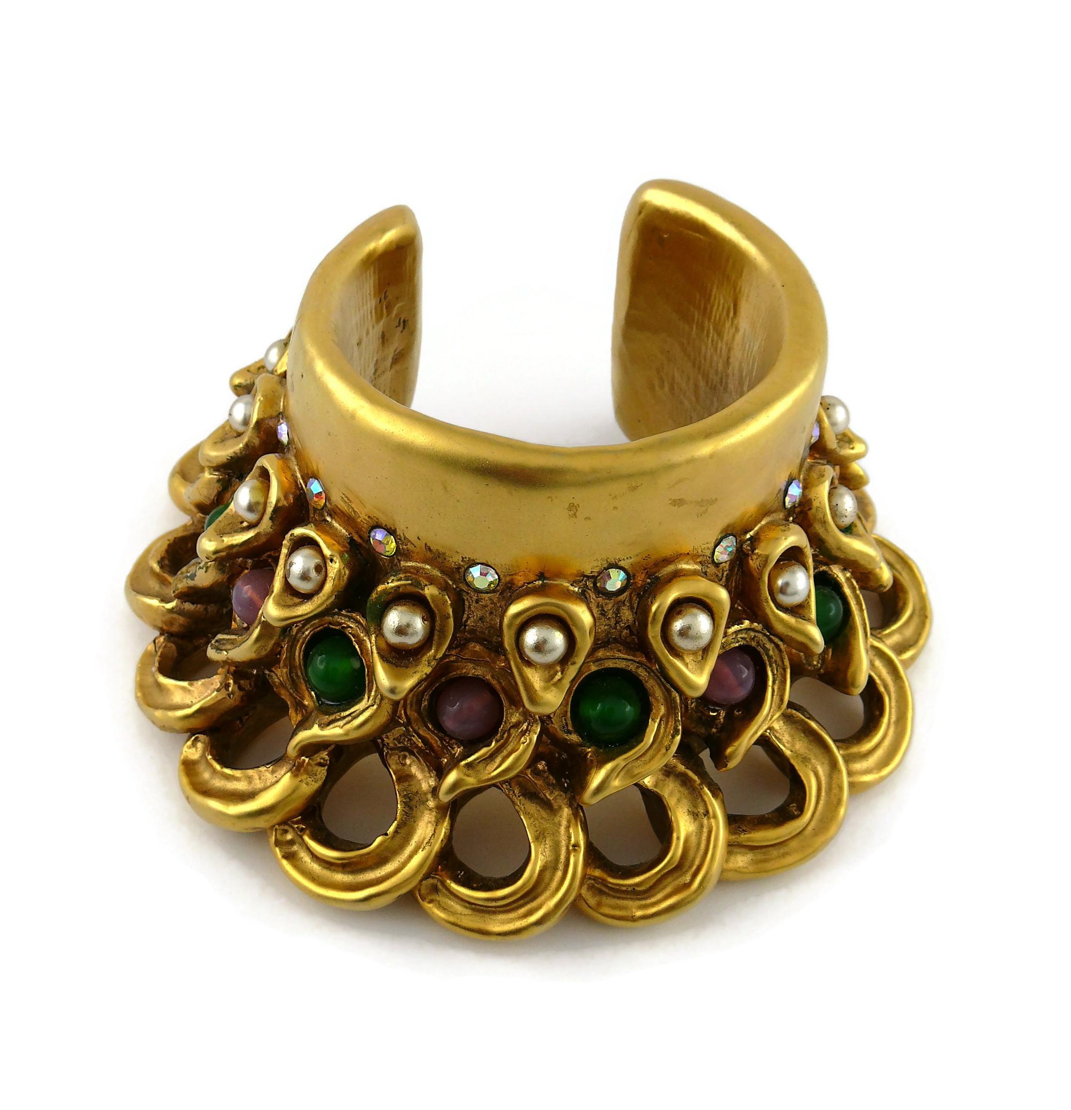 Claire Deve Vintage Massive Jewelled Cuff Bracelet 2