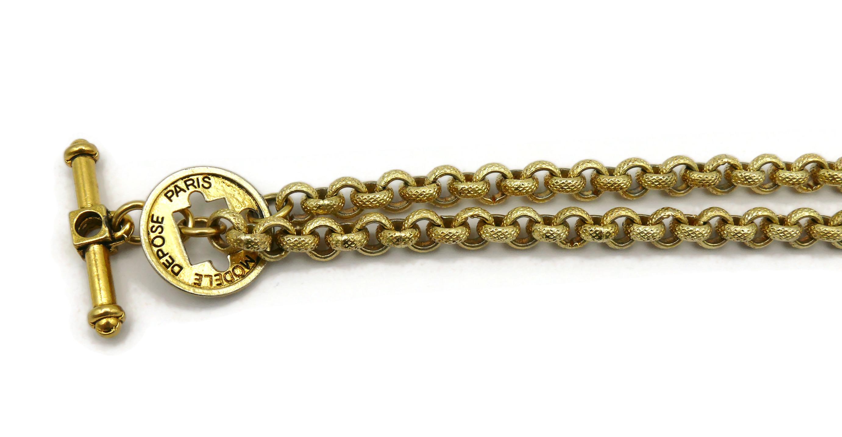 CLAIRE DEVE Vintage Massive Jewelled Pendentif collier en vente 3