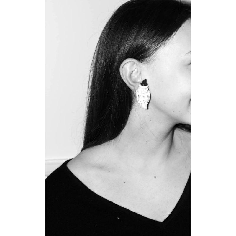 Claire Deve - Boucles d'oreilles vintage en coquillage, années 80 Pour femmes en vente