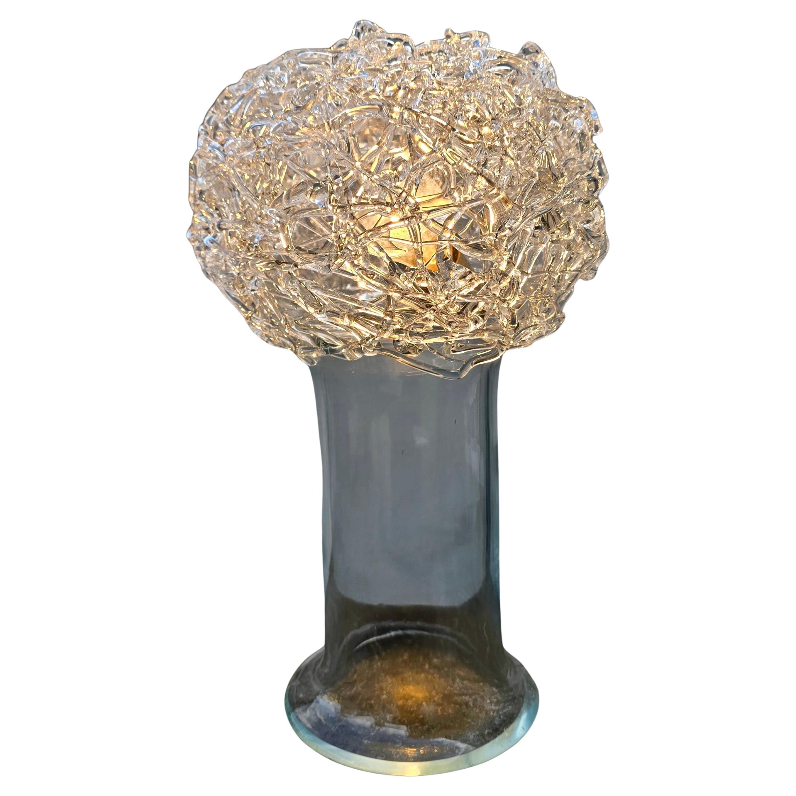 Claire Falkenstein pour Salviati, lampe de table en verre filé attribuée, Italie, années 1970