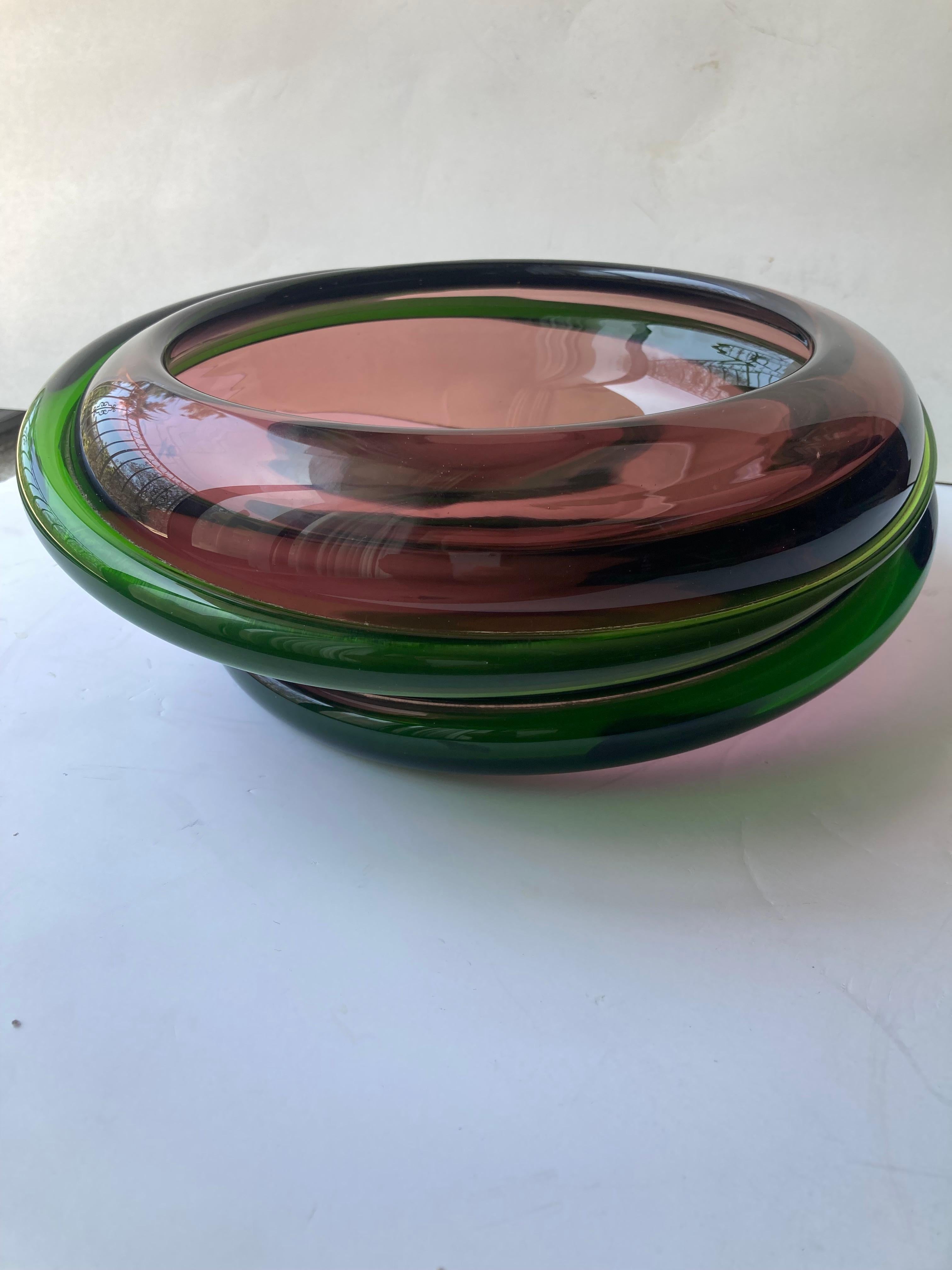 Claire Falkenstein Murano glass centerpiece / bowl by Salviati & Co For Sale 2
