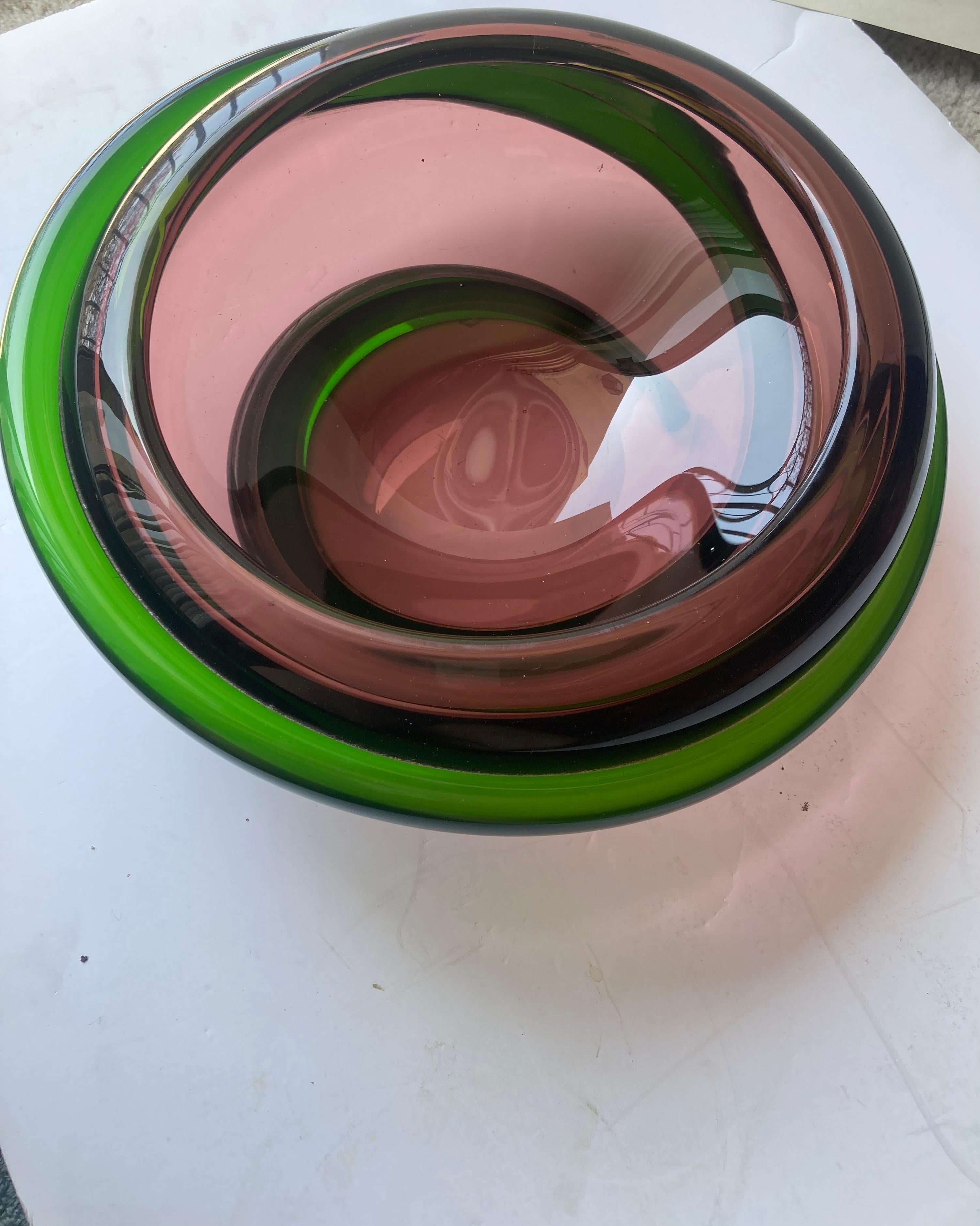 Modern Claire Falkenstein Murano glass centerpiece / bowl by Salviati & Co For Sale