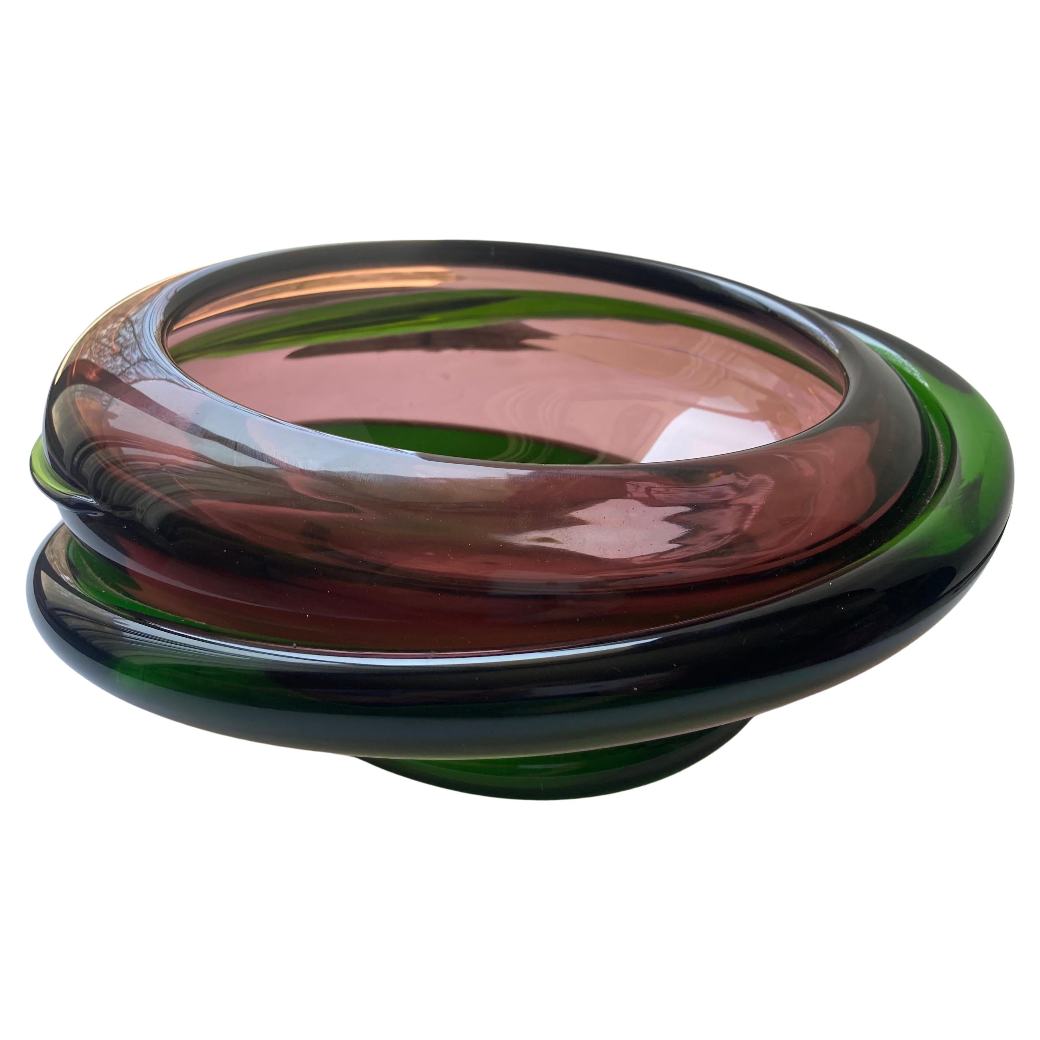 Claire Falkenstein Murano glass centerpiece / bowl by Salviati & Co For Sale