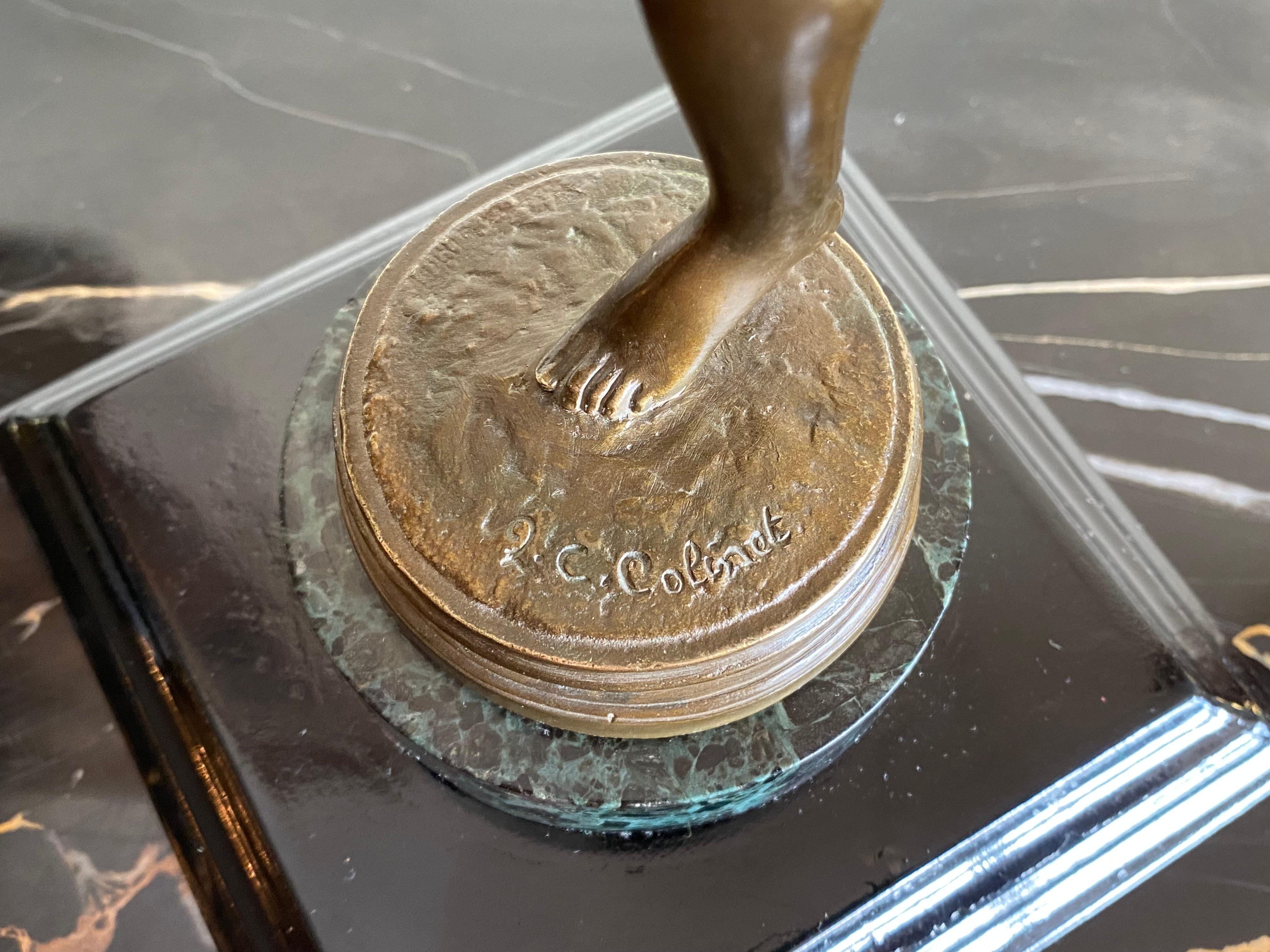 Bronze patiné Art Déco intitulé 