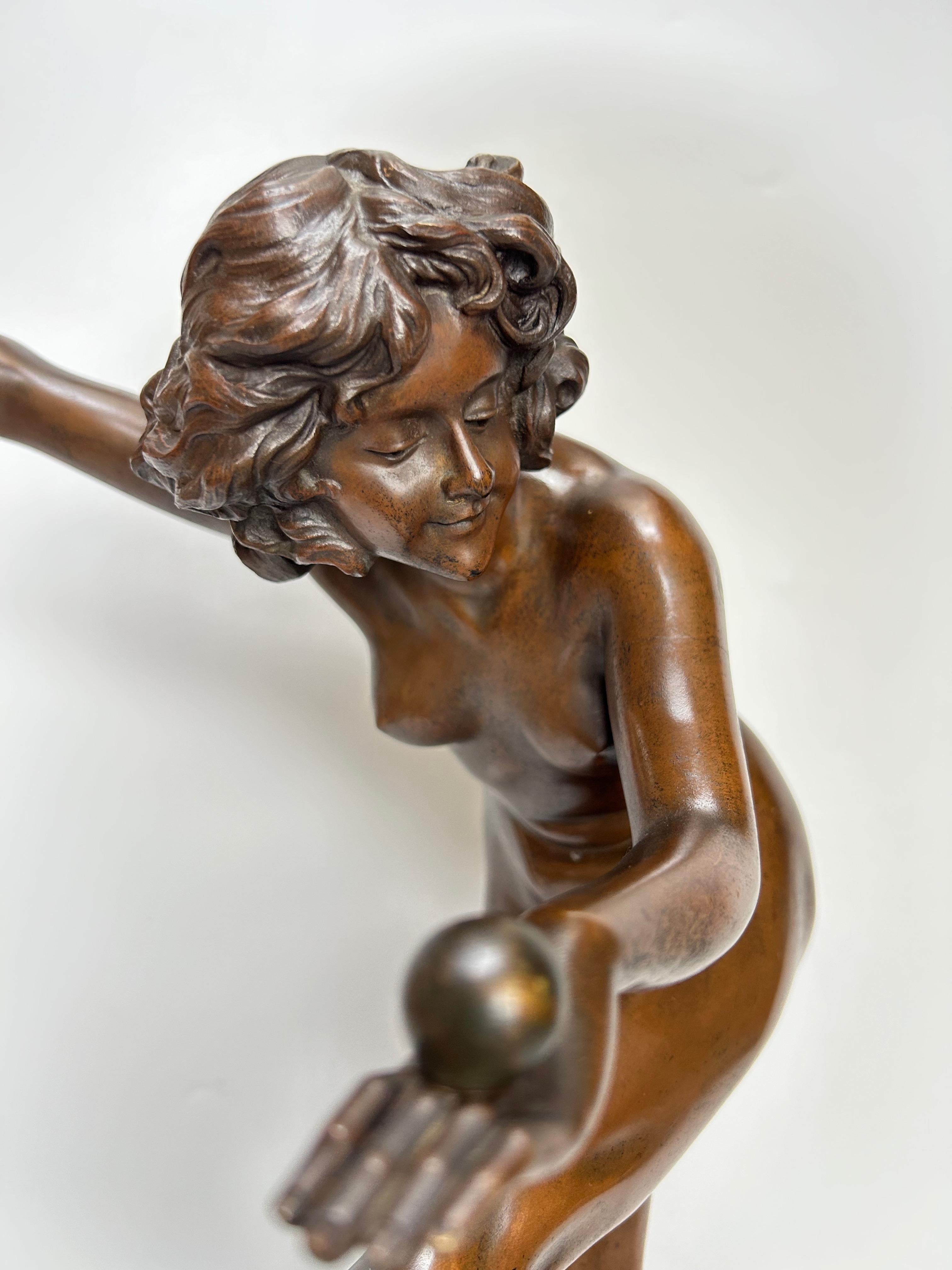 Claire Jeanne Colinet Bronze Art Deco Juggler For Sale 5