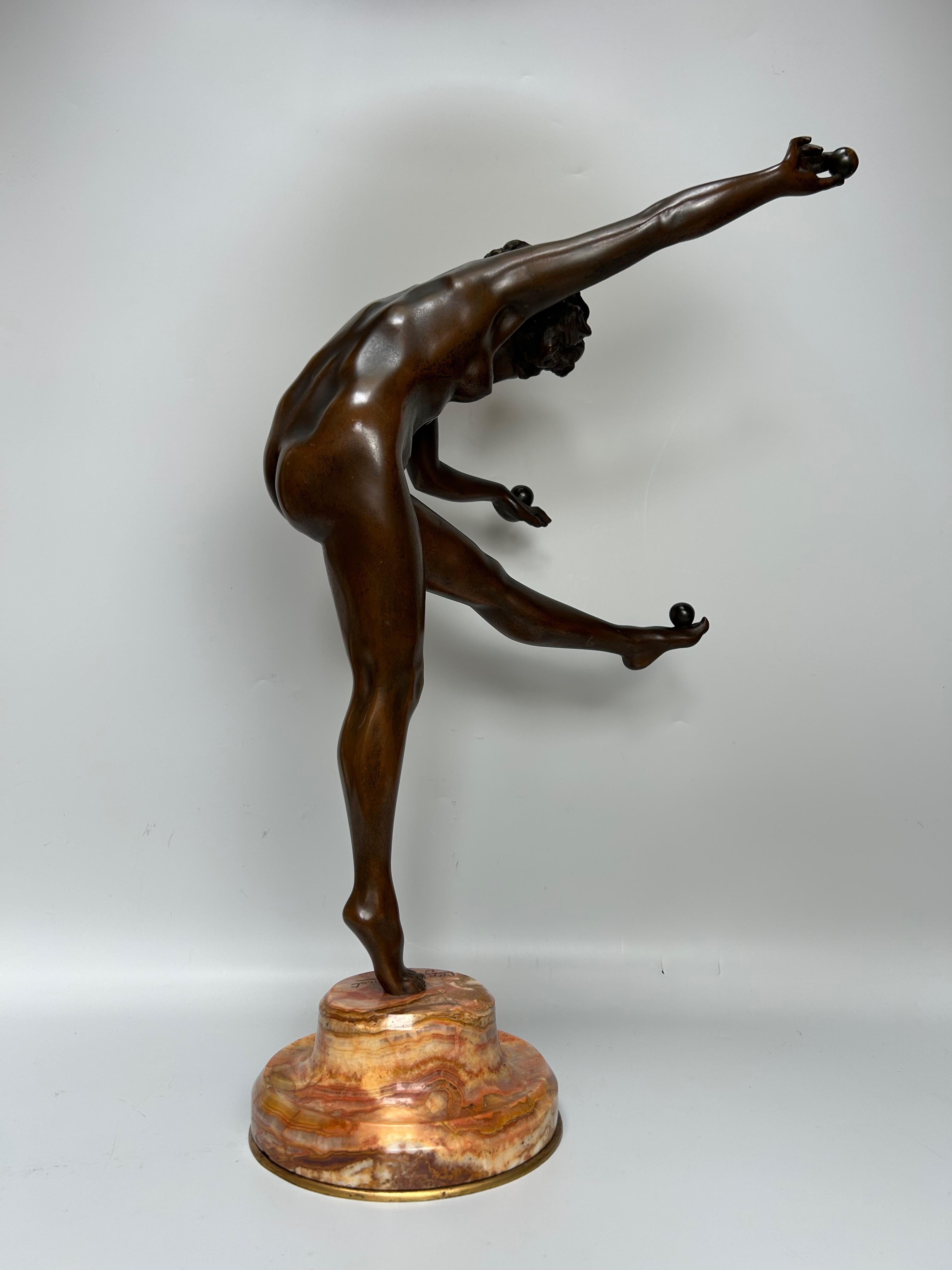 Claire Jeanne Colinet Bronze Art Deco Juggler For Sale 2