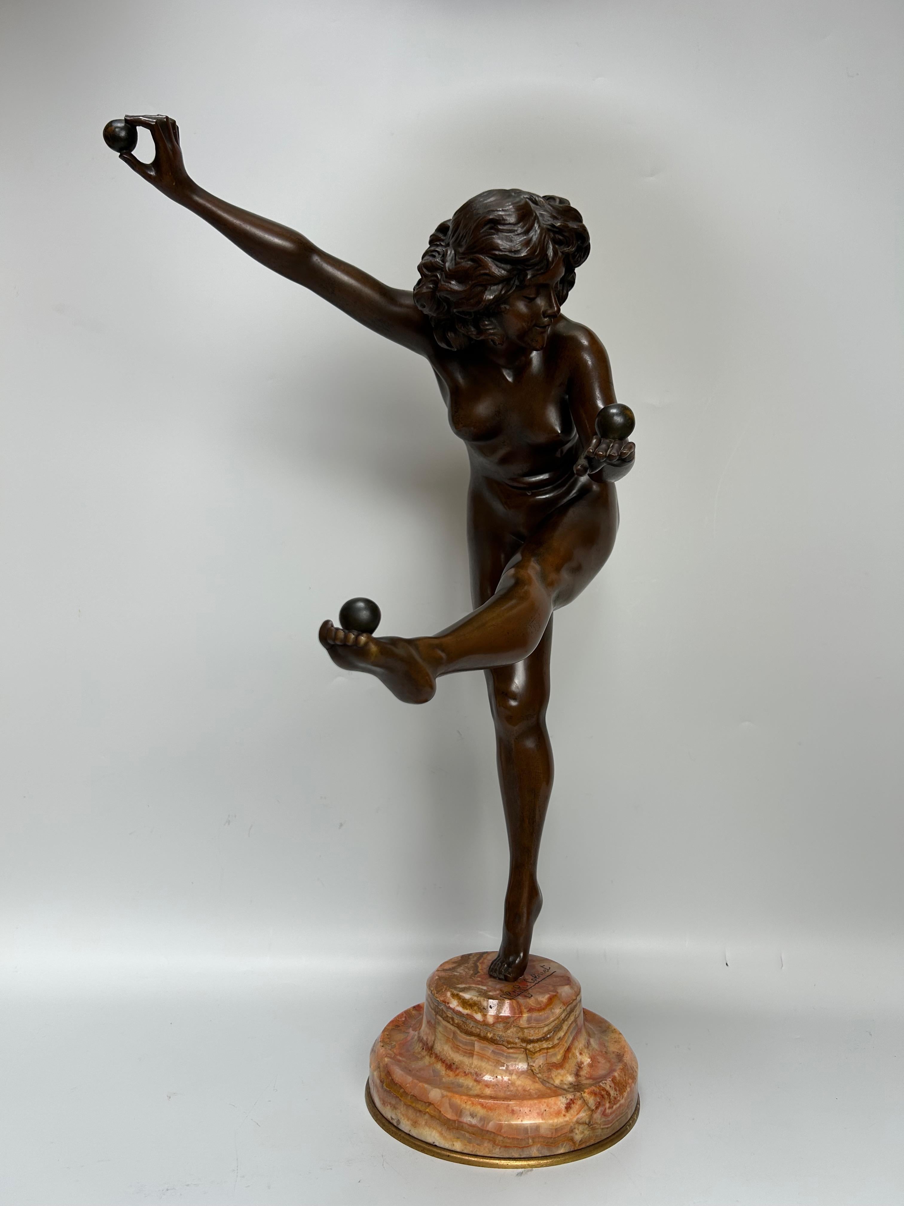 Claire Jeanne Colinet Bronze Art Deco Juggler For Sale 4