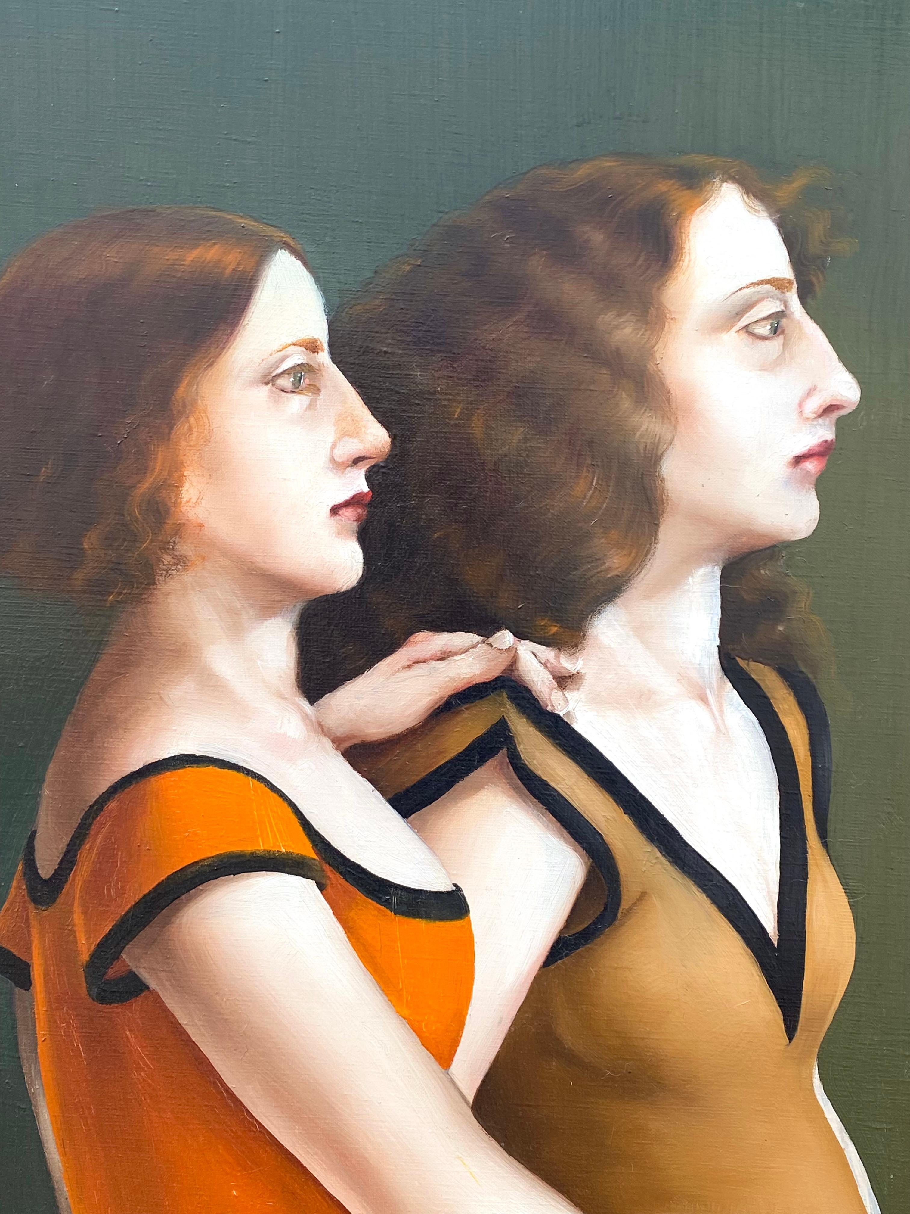 “Twins” - American Realist Painting by Claire Klarewicz-Okser