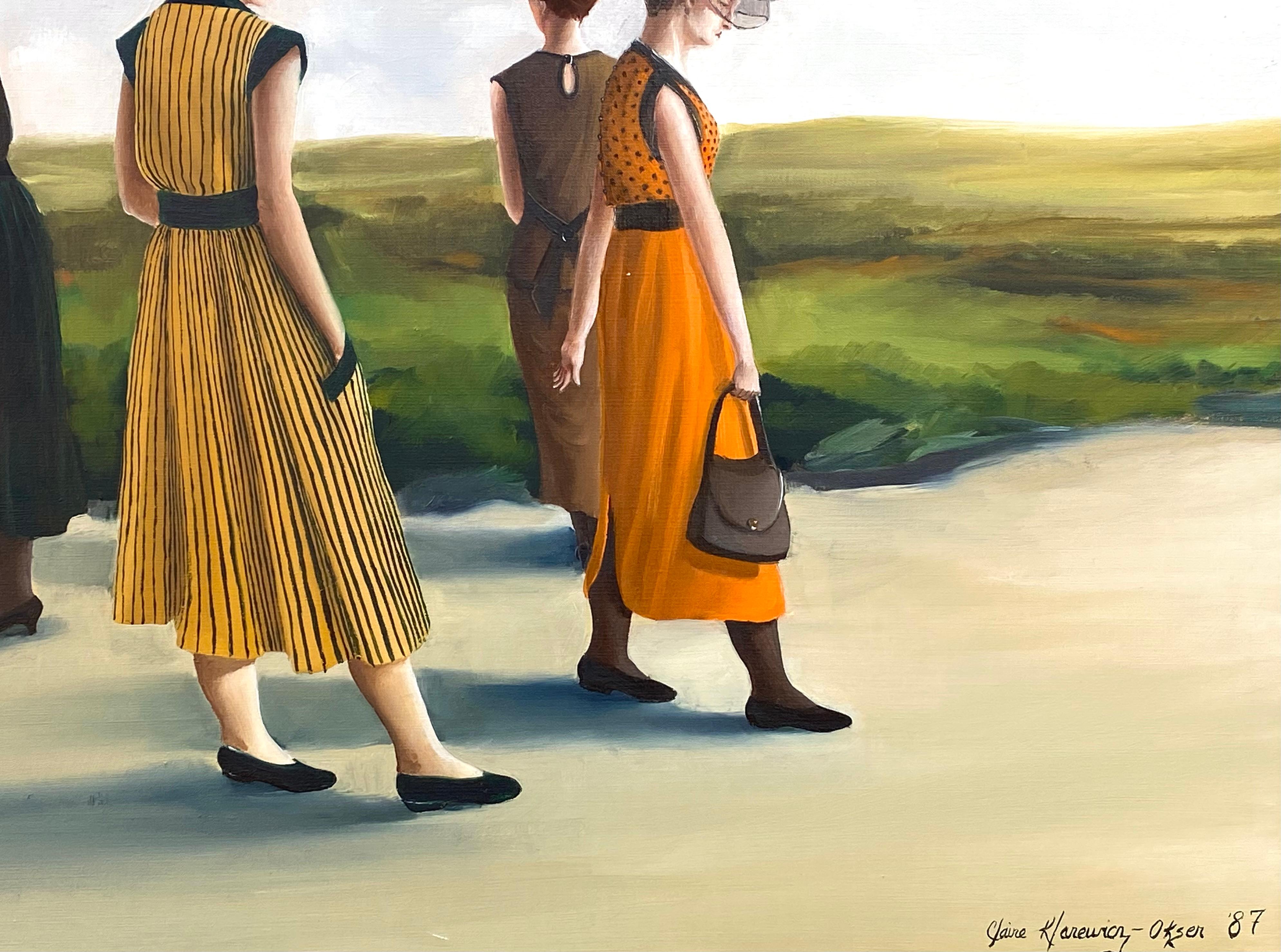 
Quadro originale a olio su tela di lino dell'artista realista americana contemporanea Claire Klarewicz-Okser.  Firmato in basso a destra dall'artista e datato 1987.  Titolato sull'etichetta sul retro.  Un dipinto di grandi dimensioni, potente e che