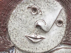 Piatto grande in ceramica '1936' di Claire Lambert, Atelier Dour, circa 1960-1970