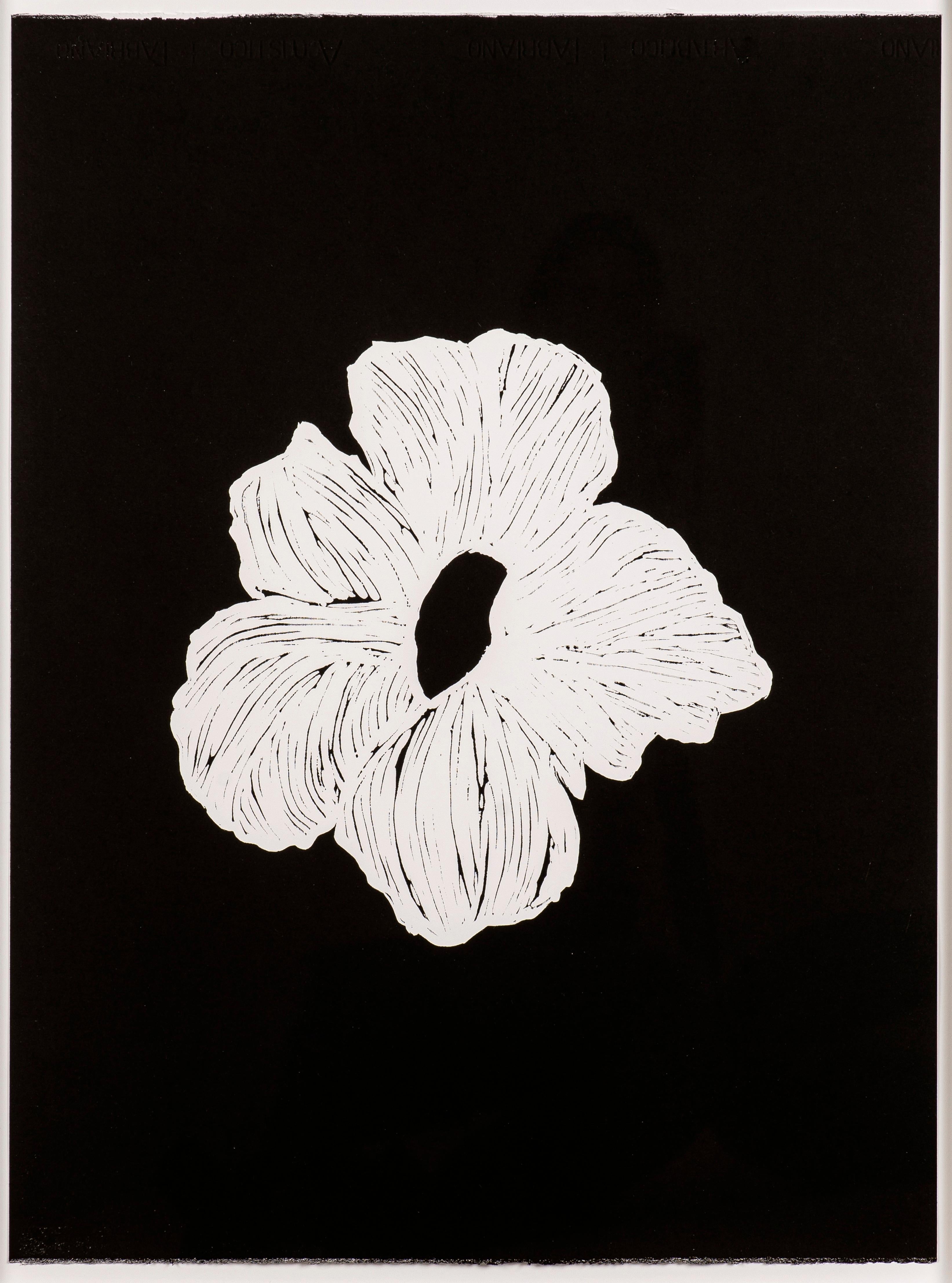 Claire Lieberman Abstract Print - Space Hibiscus