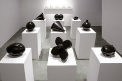 Black Marble Grenade X, hand carved black marble