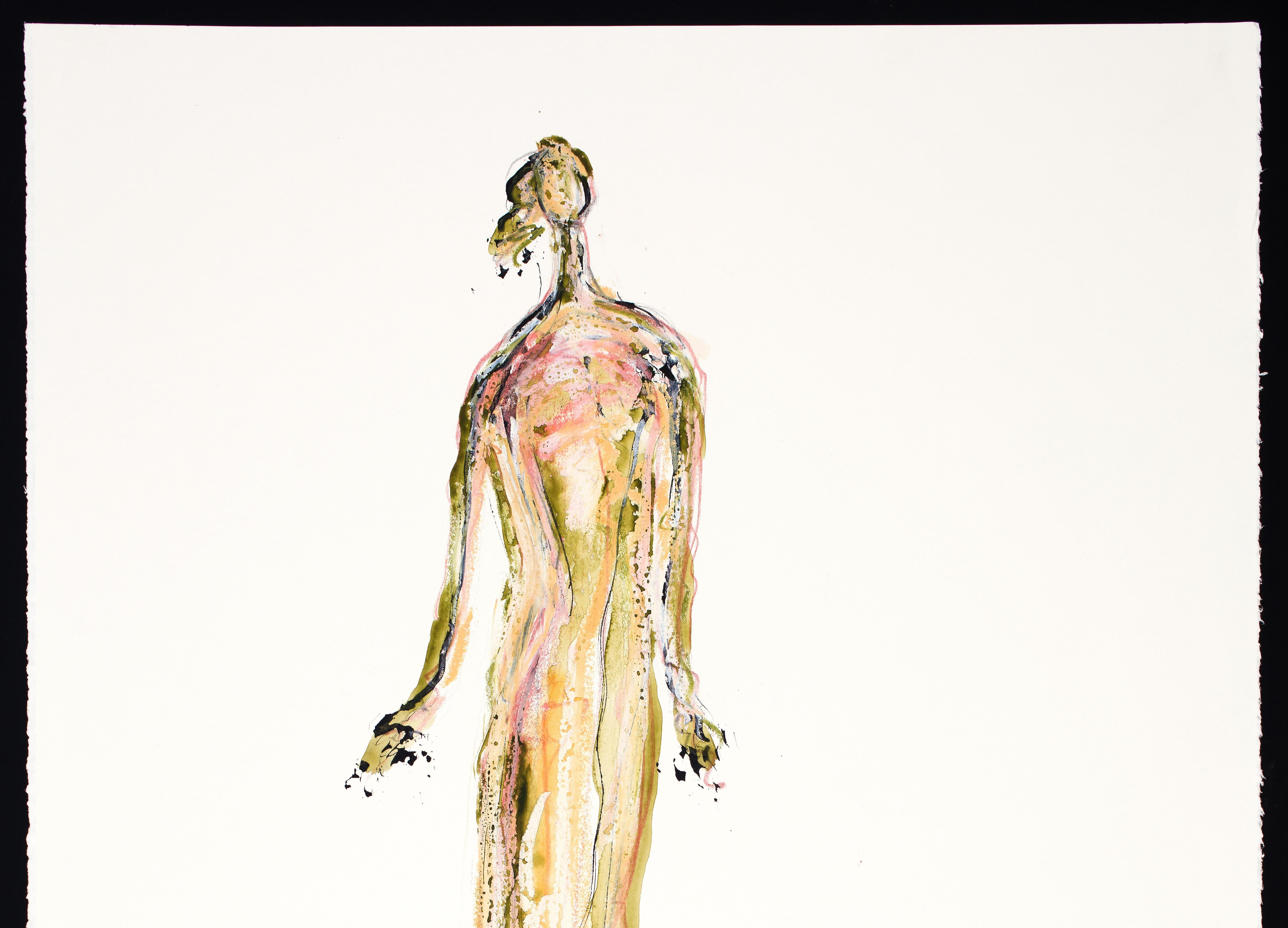Figure Drawing No. 6 - White Figurative Art by Claire McArdle