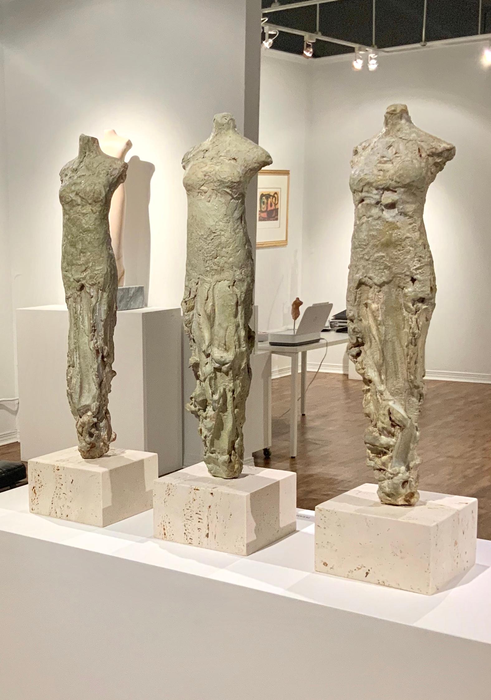 Claire McArdle. TORSO . Terra cotta, terra sigillata, travertine base. Two available. Each unique. 26” H x 7” x 7”. Hand signed. 

A native of the Washington D.C. area, after earning a Fine Arts degree from Virginia Commonwealth University, Claire