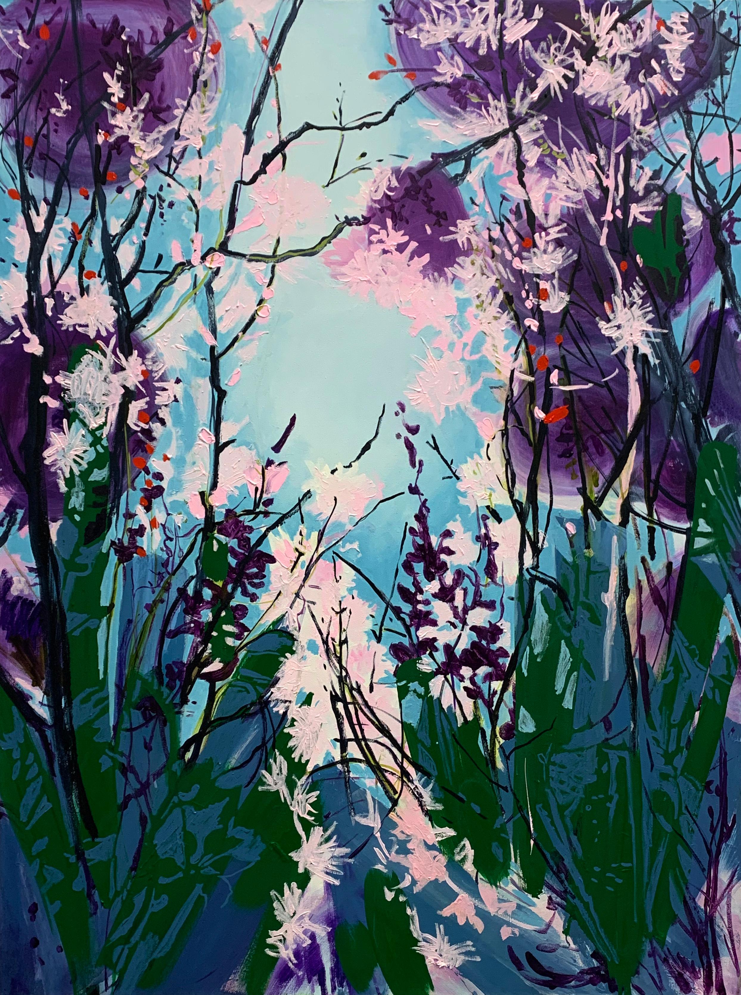 Blossoms, impressionist landscape painting