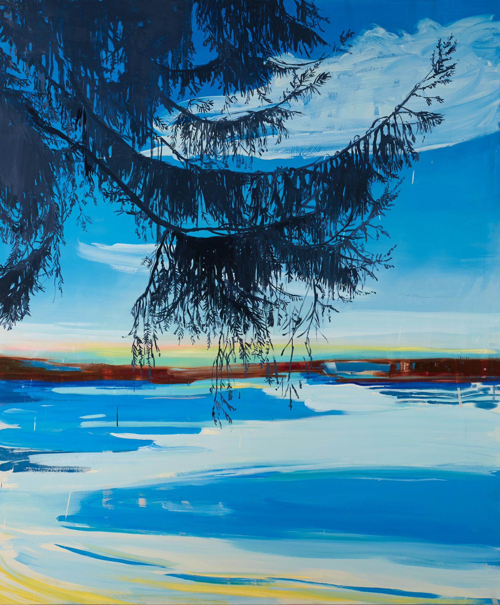 Claire McConaughy Landscape Painting - Curelean Lake, impressionist landscape painting