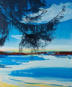 Curelean Lake, impressionist landscape painting