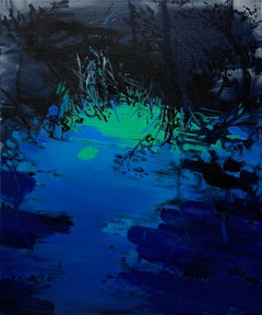 Night Lake, impressionist landscape and waterscape painting