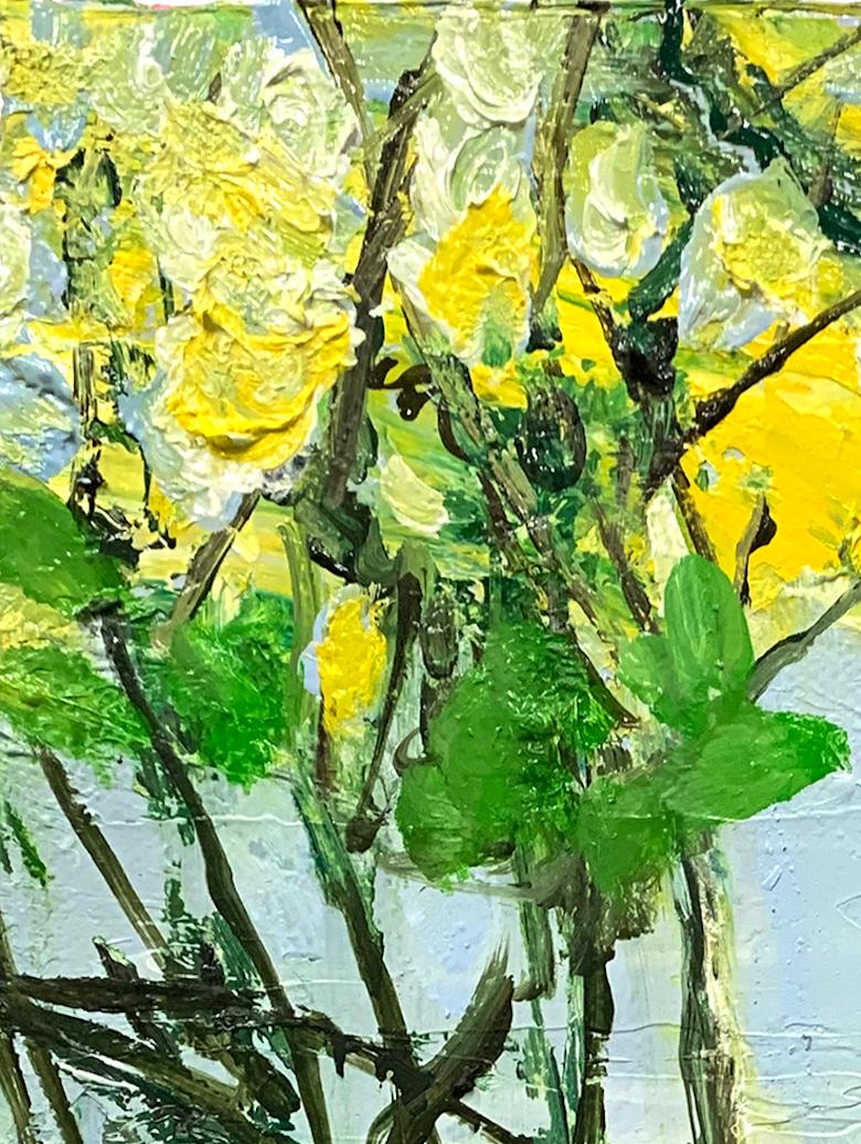 Wild Roses Jamaica Bay Wildlife Refuge 3, impressionist landscape painting - Painting by Claire McConaughy