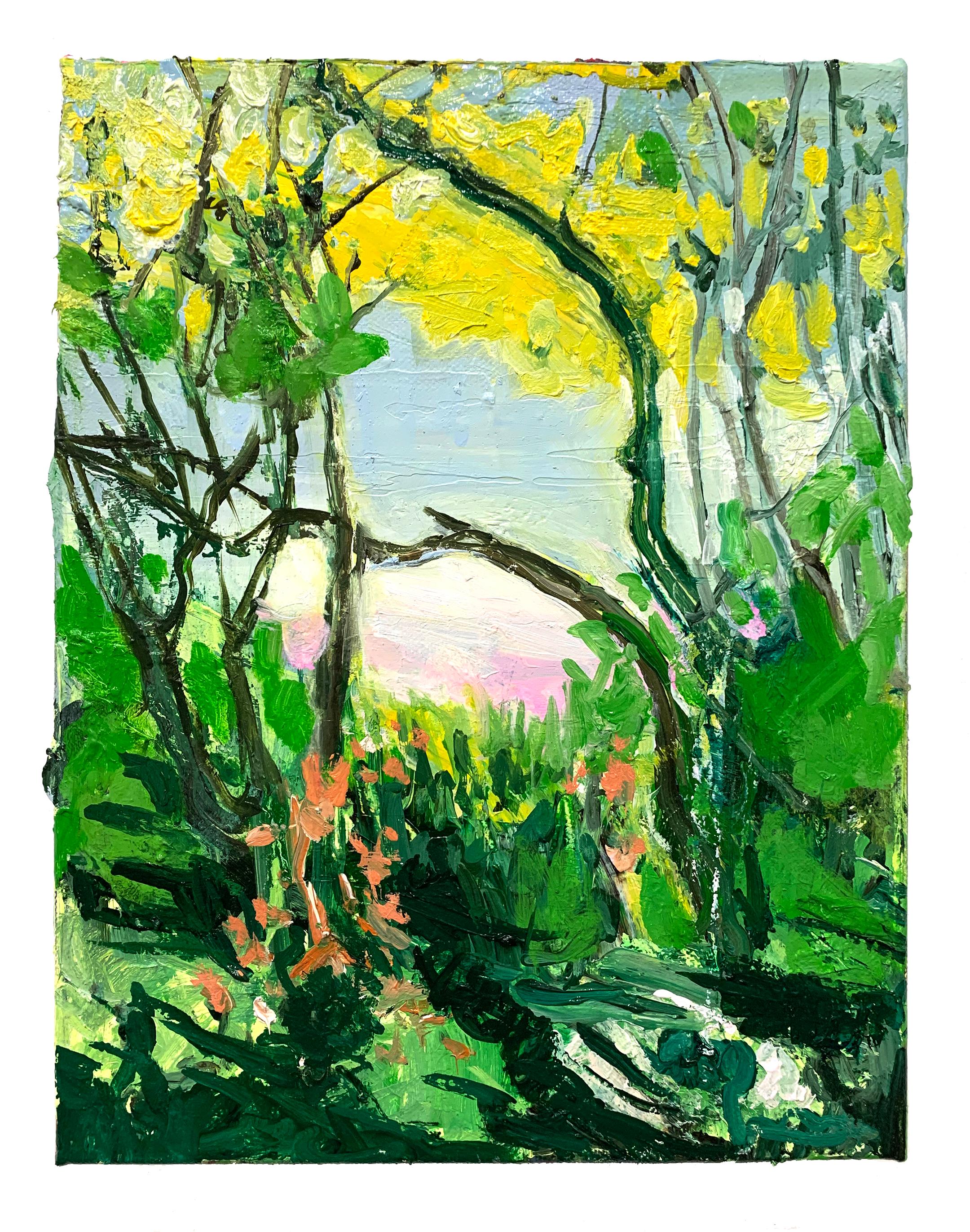 Wild Roses Jamaica Bay Wildlife Refuge 3, impressionist landscape painting