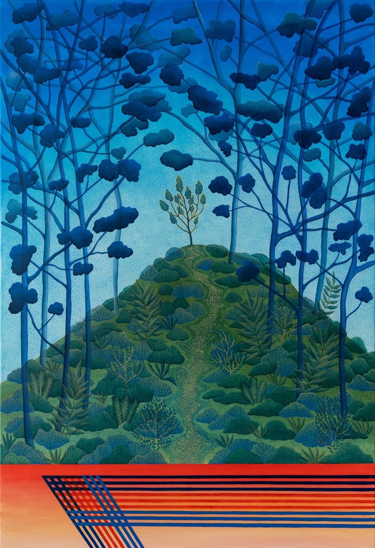 Claire Nicolet Still-Life Painting - Arbuste dilettante sur le chemin du Cap - Painting on Canvas, Landscape, Nature