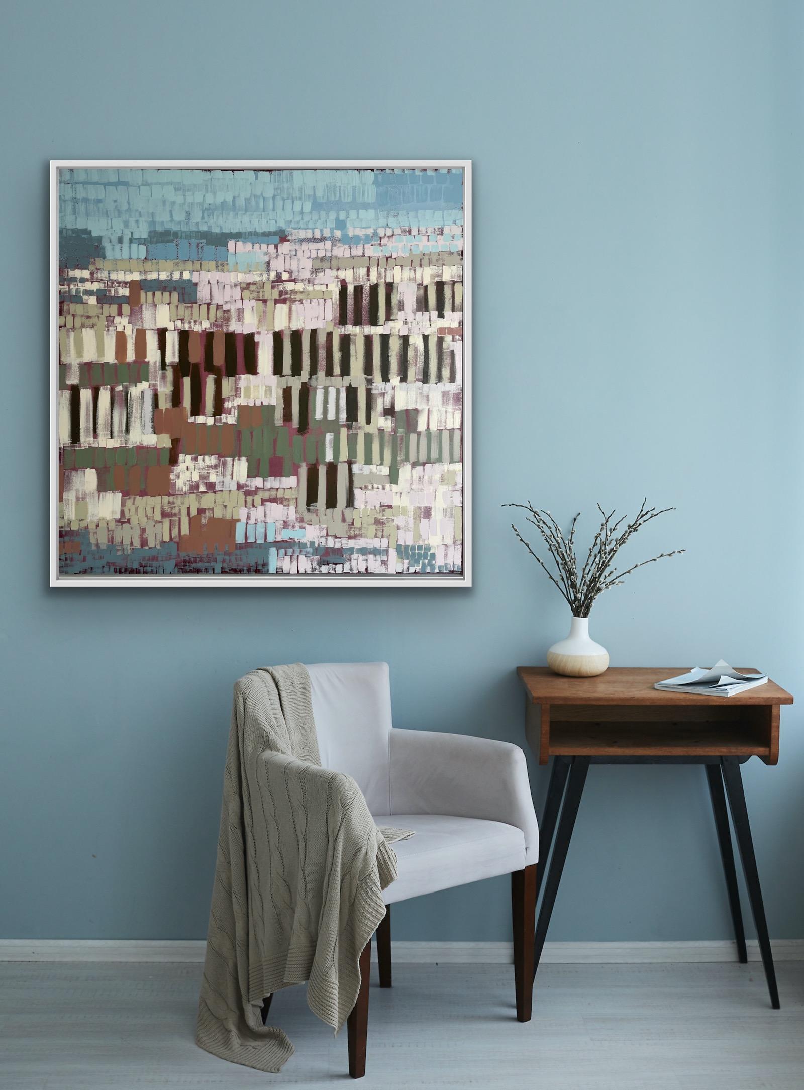 Après la récolte, peinture originale, paysage, abstrait, techniques mixtes en vente 8