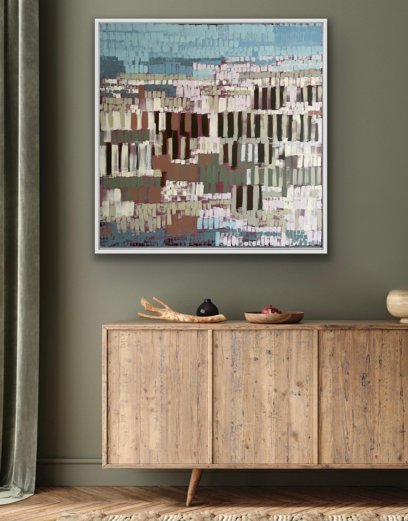 Après la récolte, peinture originale, paysage, abstrait, techniques mixtes en vente 2