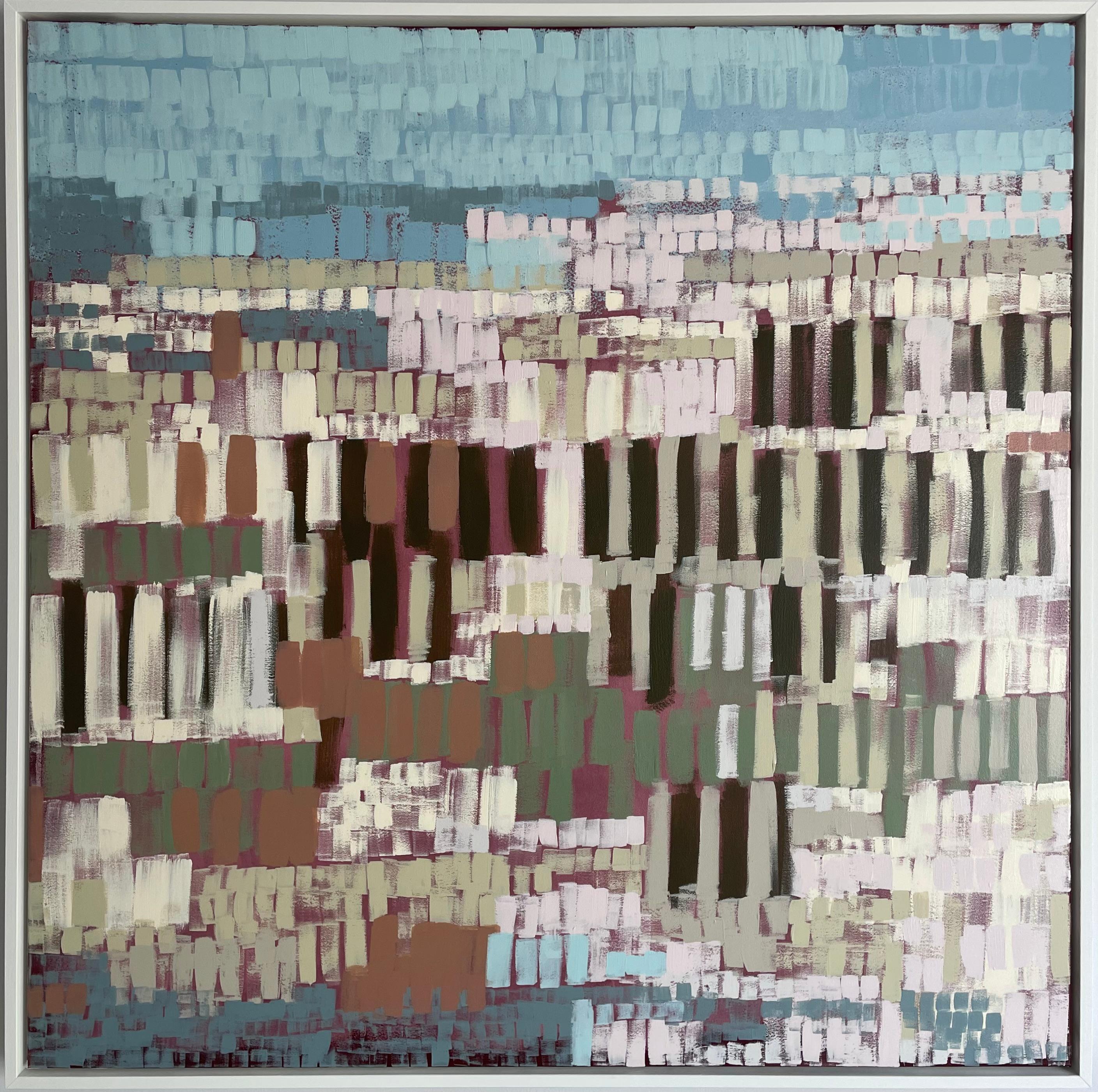 Après la récolte, peinture originale, paysage, abstrait, techniques mixtes en vente 3