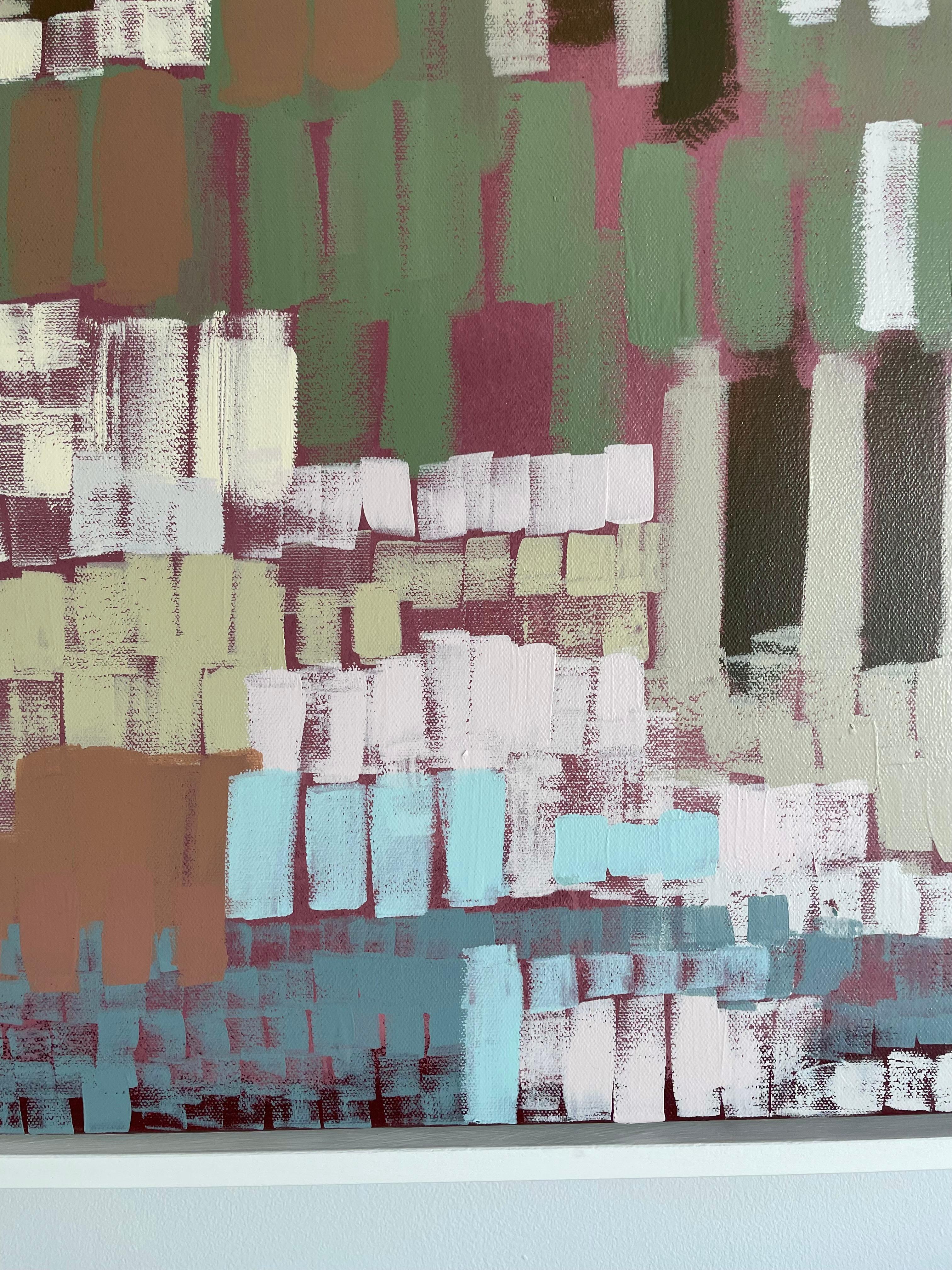 Après la récolte, peinture originale, paysage, abstrait, techniques mixtes en vente 4