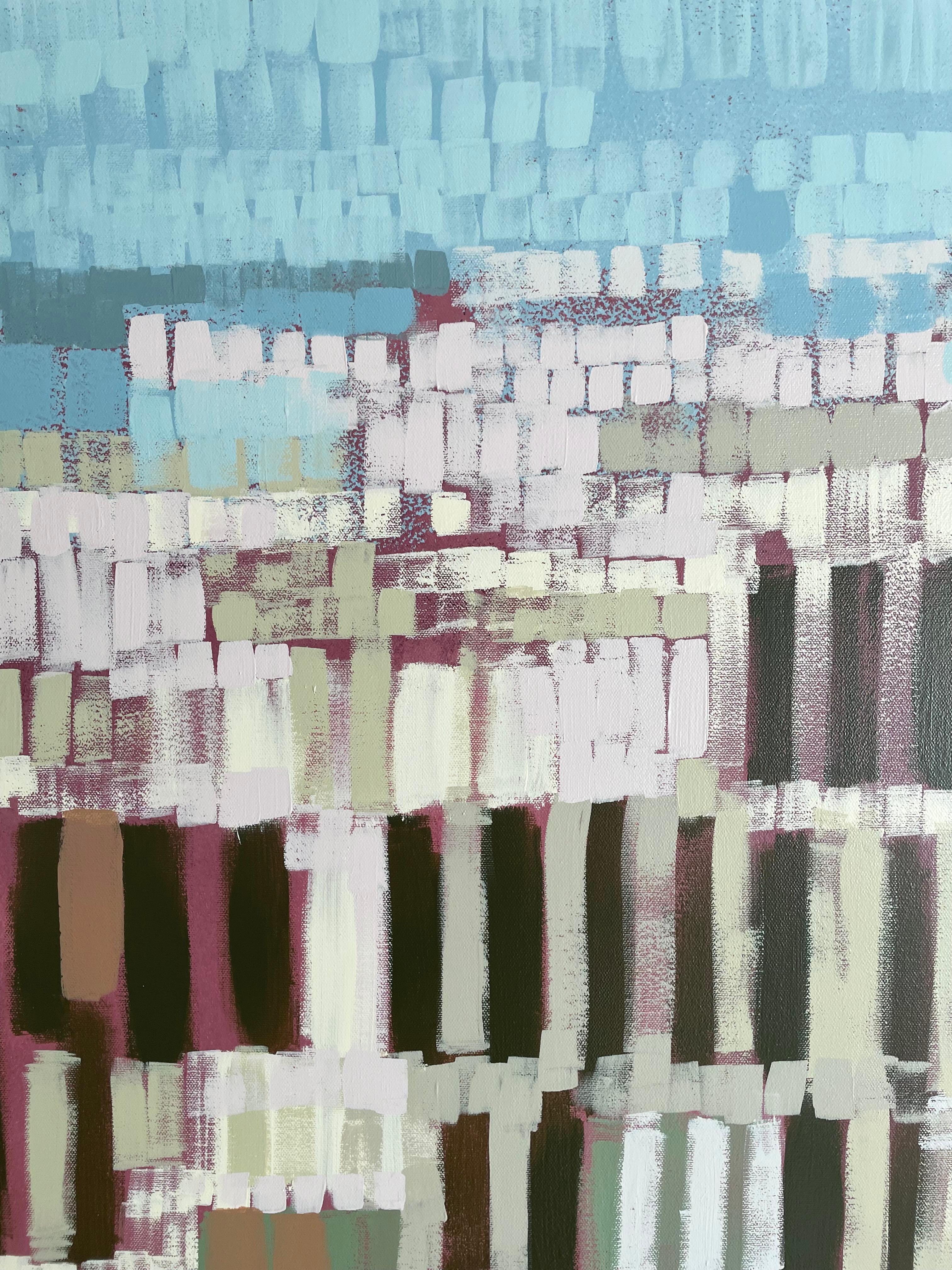 Après la récolte, peinture originale, paysage, abstrait, techniques mixtes en vente 6