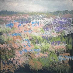 Peinture de paysage abstraite Clary and Cornflowers de Claire Oxley