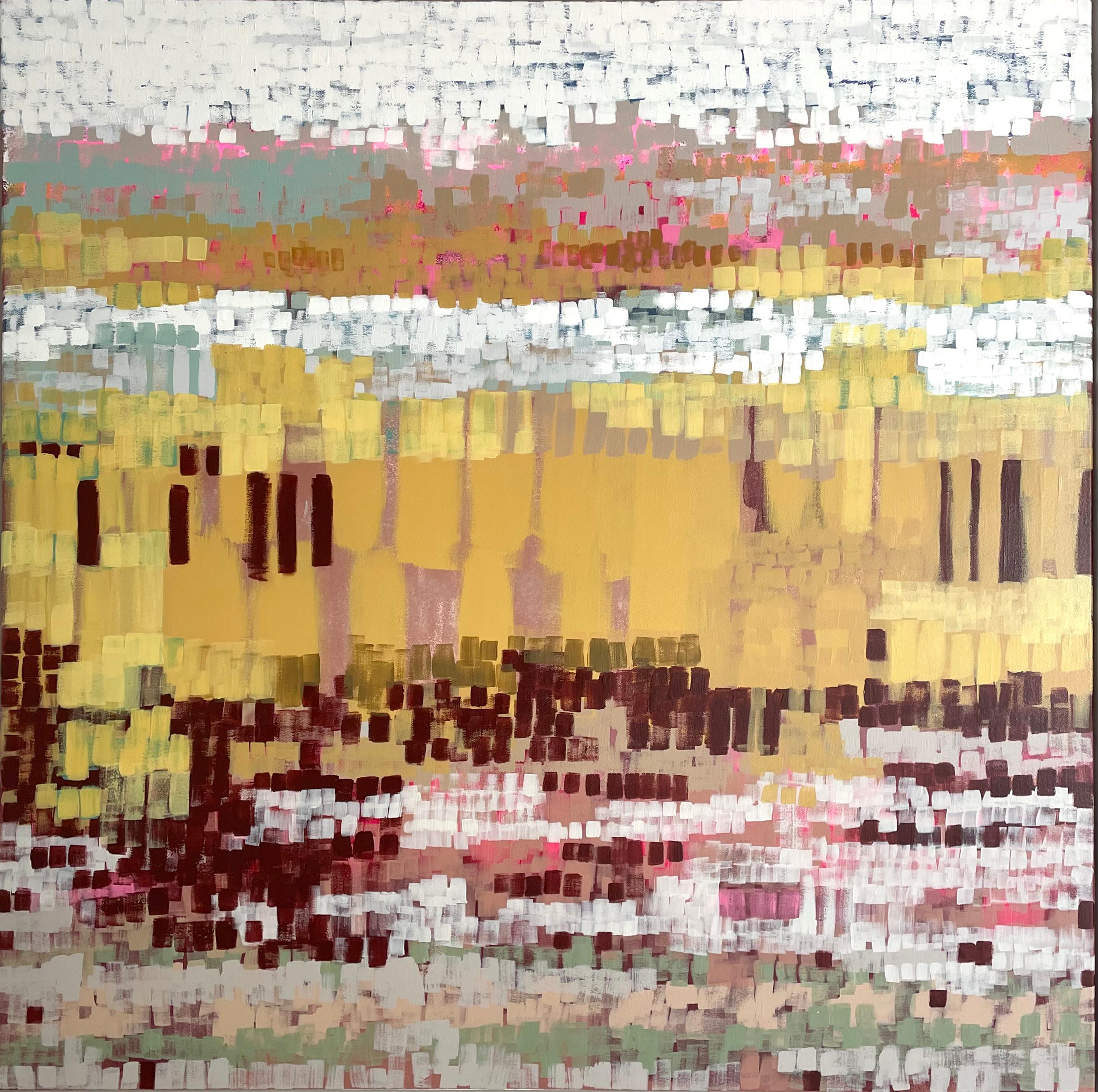 Cornlight, original painting, landscape, abstract, mixed media