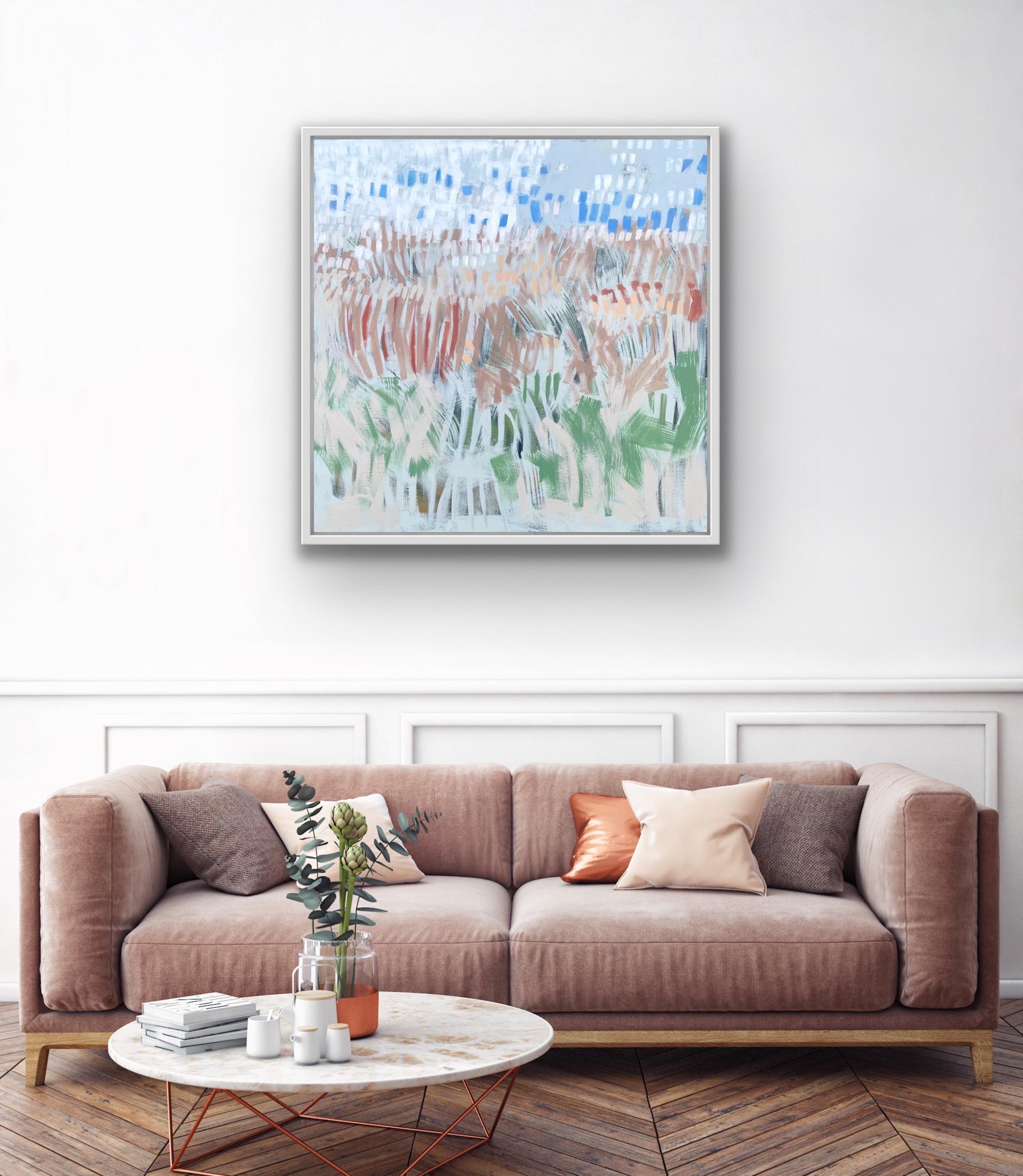 'Fen Marsh Rushes' abstract landscape painting by Claire Oxley  For Sale 3