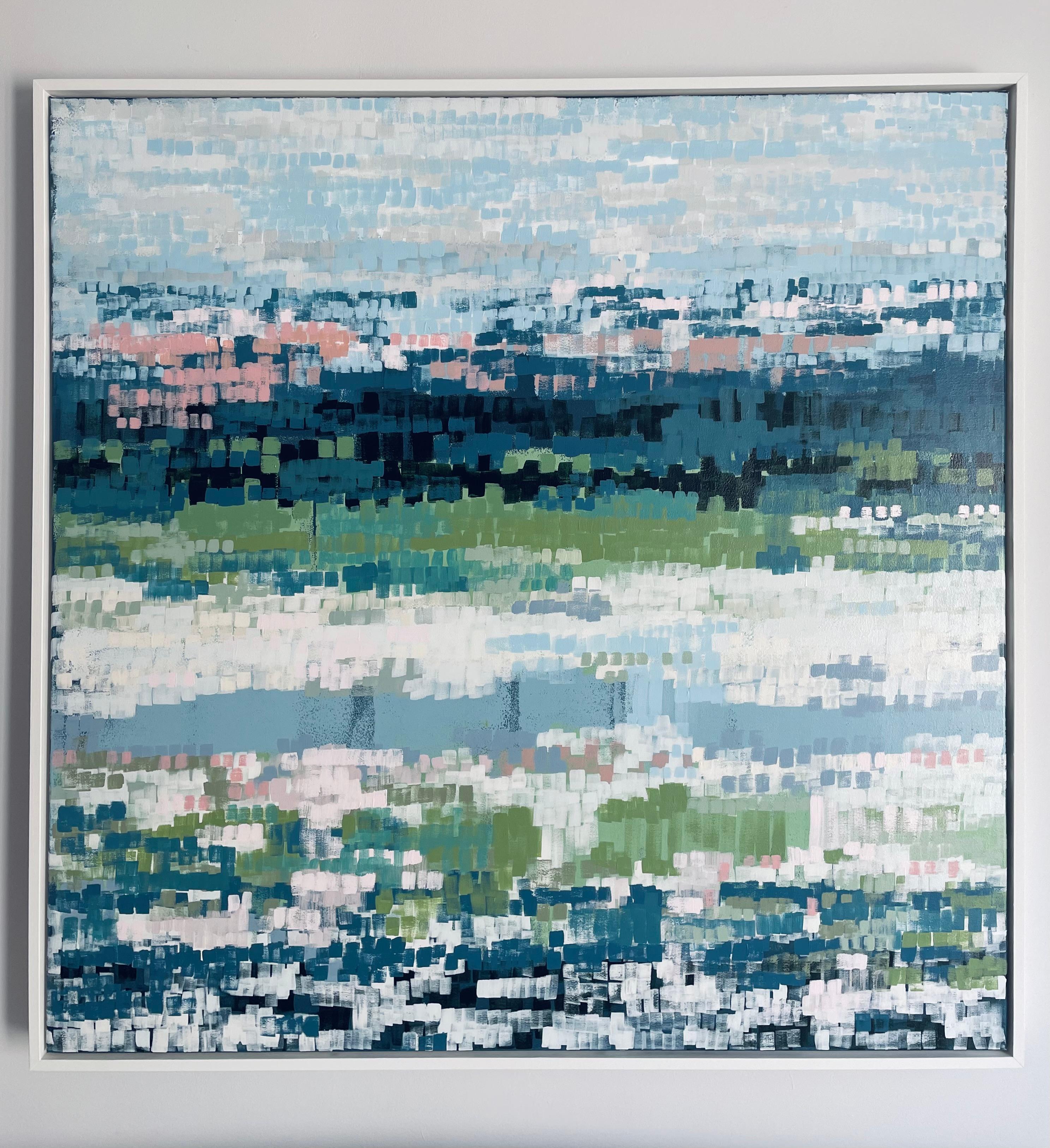 Mallow by the Stream, Originalgemälde, Landschaft, abstrakt, Mischtechnik im Angebot 7