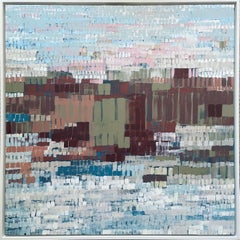Stiffkey Morning, original painting, landscape, abstract, mixed media