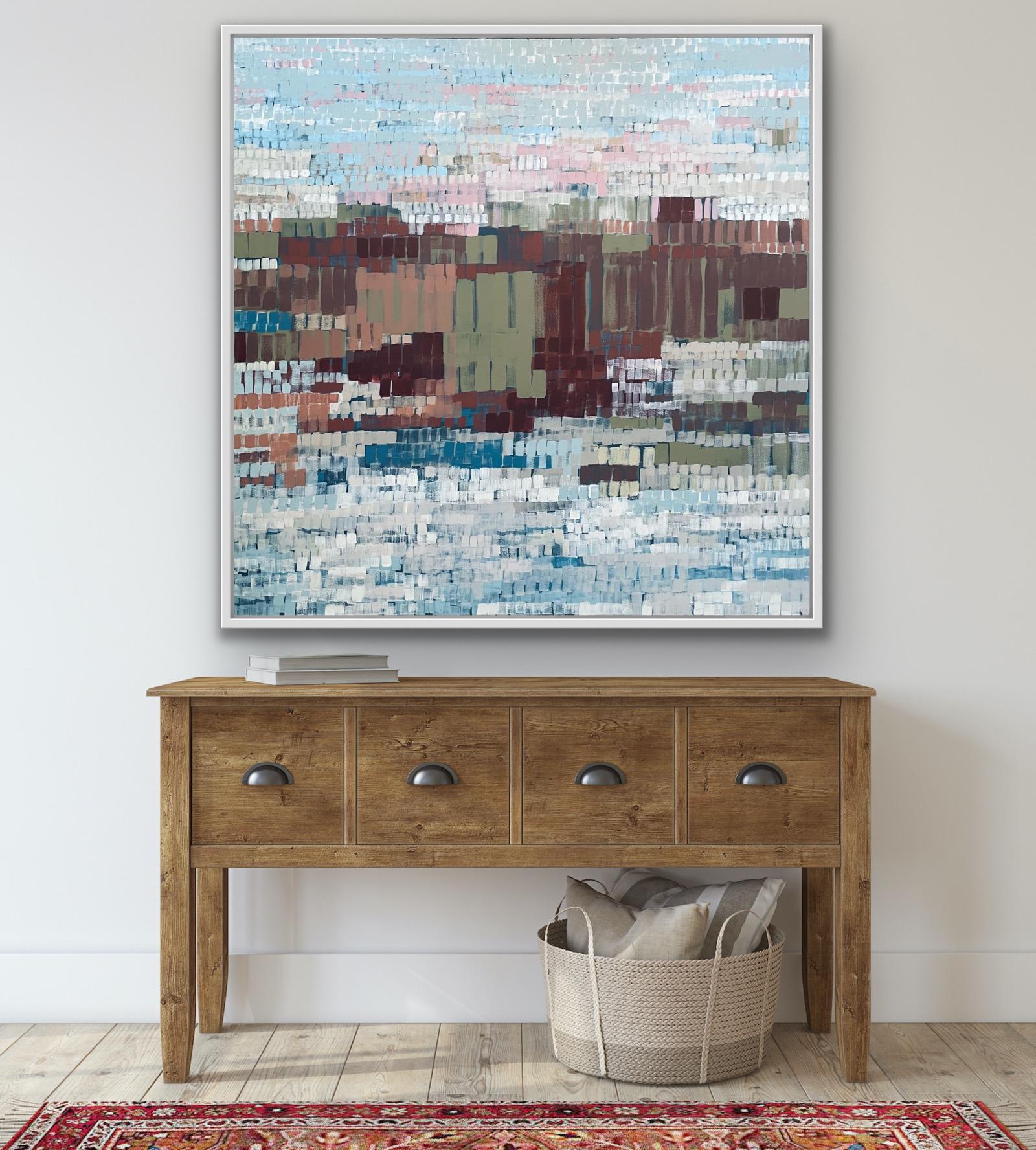 Stiffkey Morning, Originalgemälde, Landschaft, abstrakt, Mischtechnik im Angebot 2